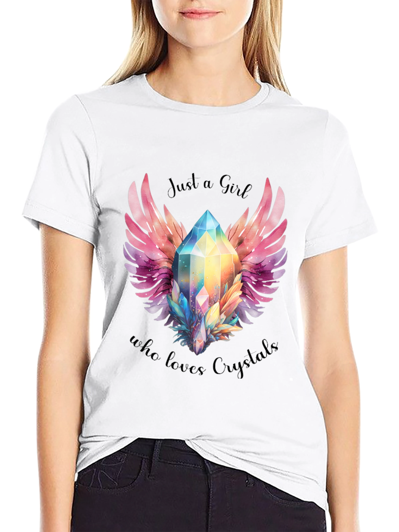 Just a Girl Who Loves Crystals Graphic Tee