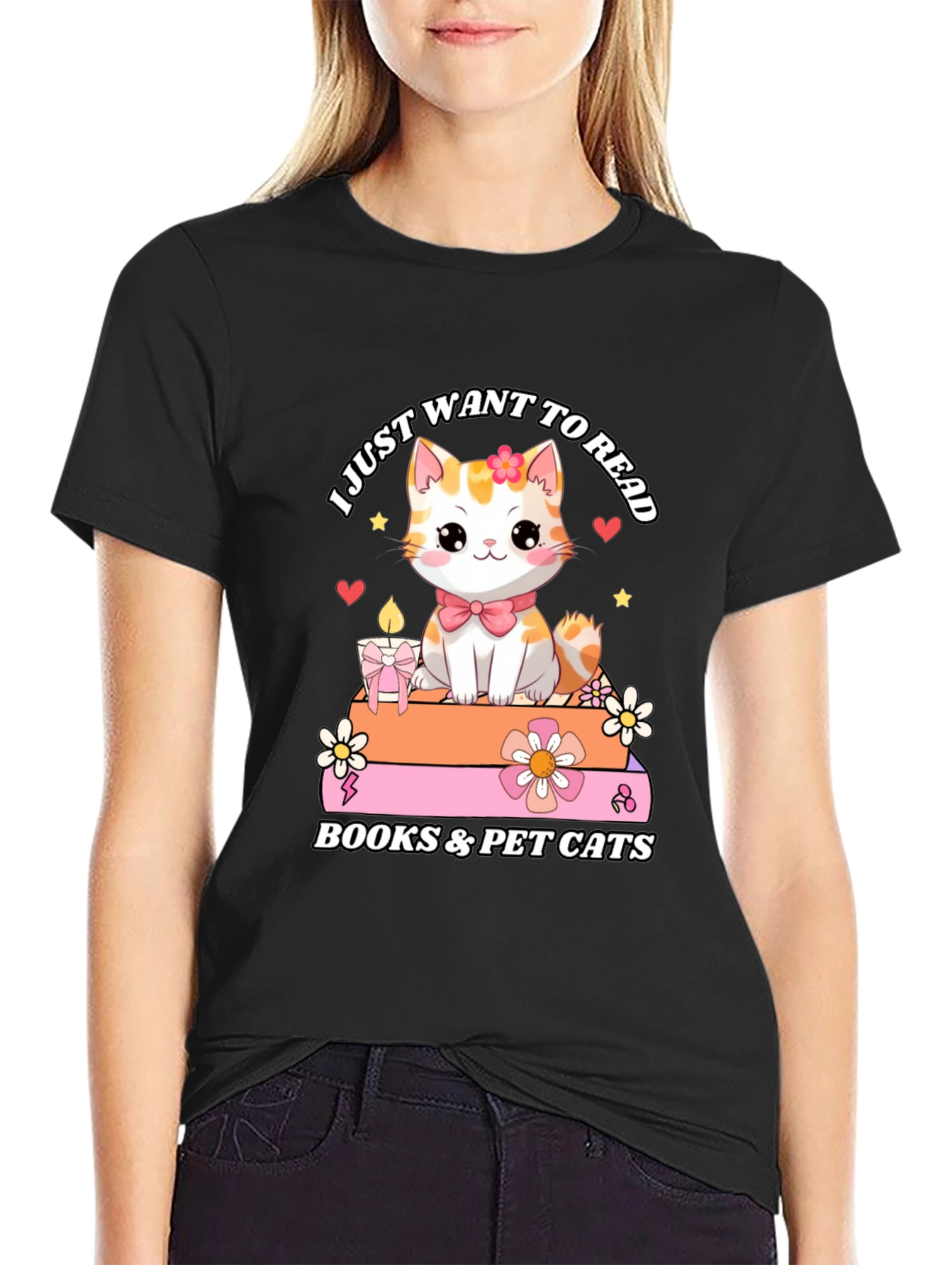 Cute Cat Books & Pet Cats T-Shirt