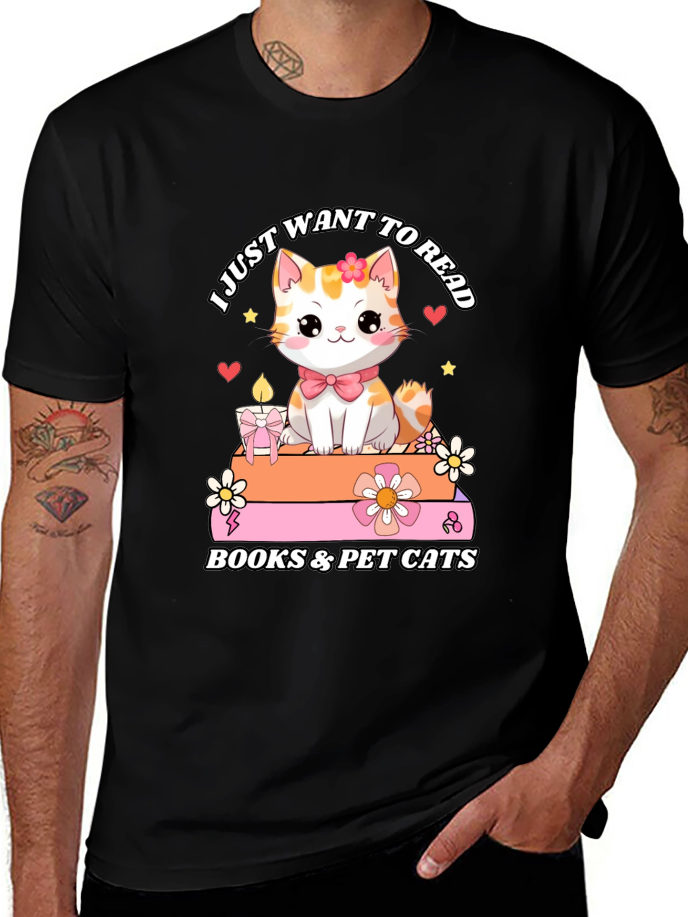 Cute Cat Books & Pet Cats T-Shirt