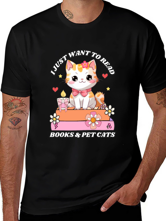 Cute Cat Books & Pet Cats T-Shirt