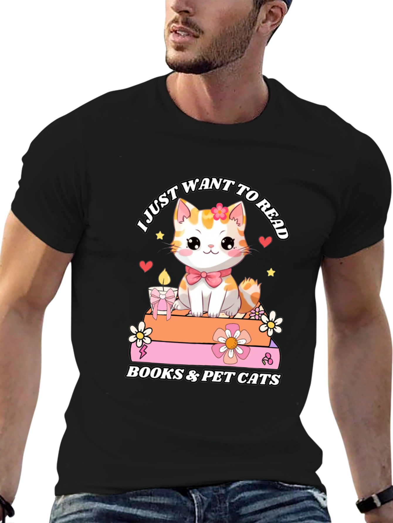 Cute Cat Books & Pet Cats T-Shirt