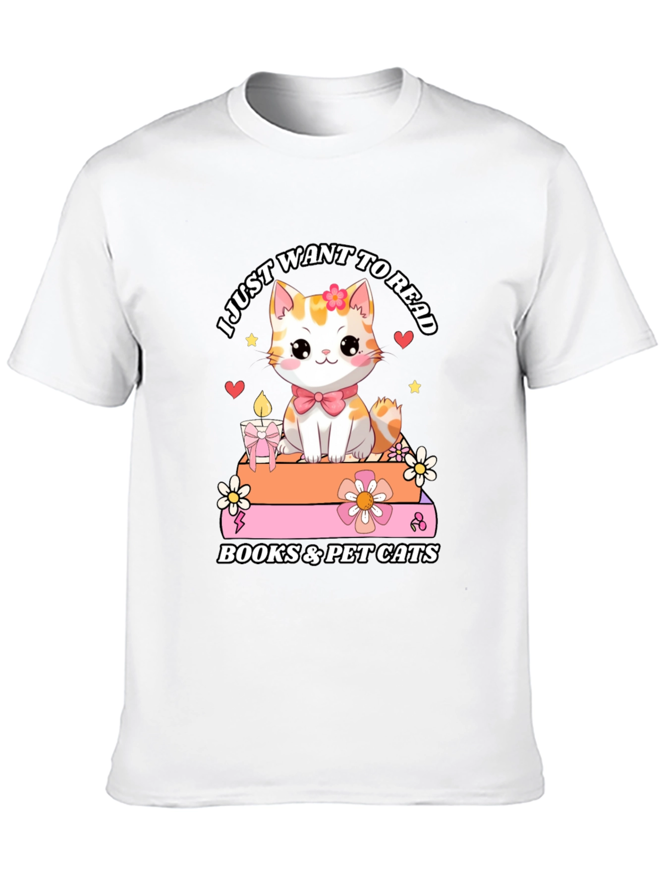 Cute Cat Books & Pet Cats T-Shirt
