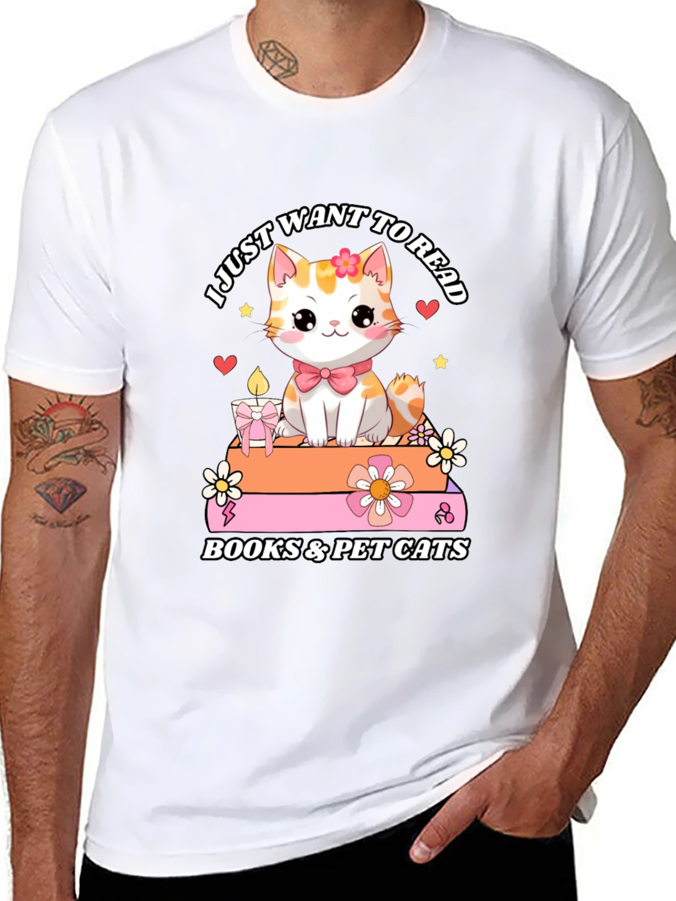 Cute Cat Books & Pet Cats T-Shirt