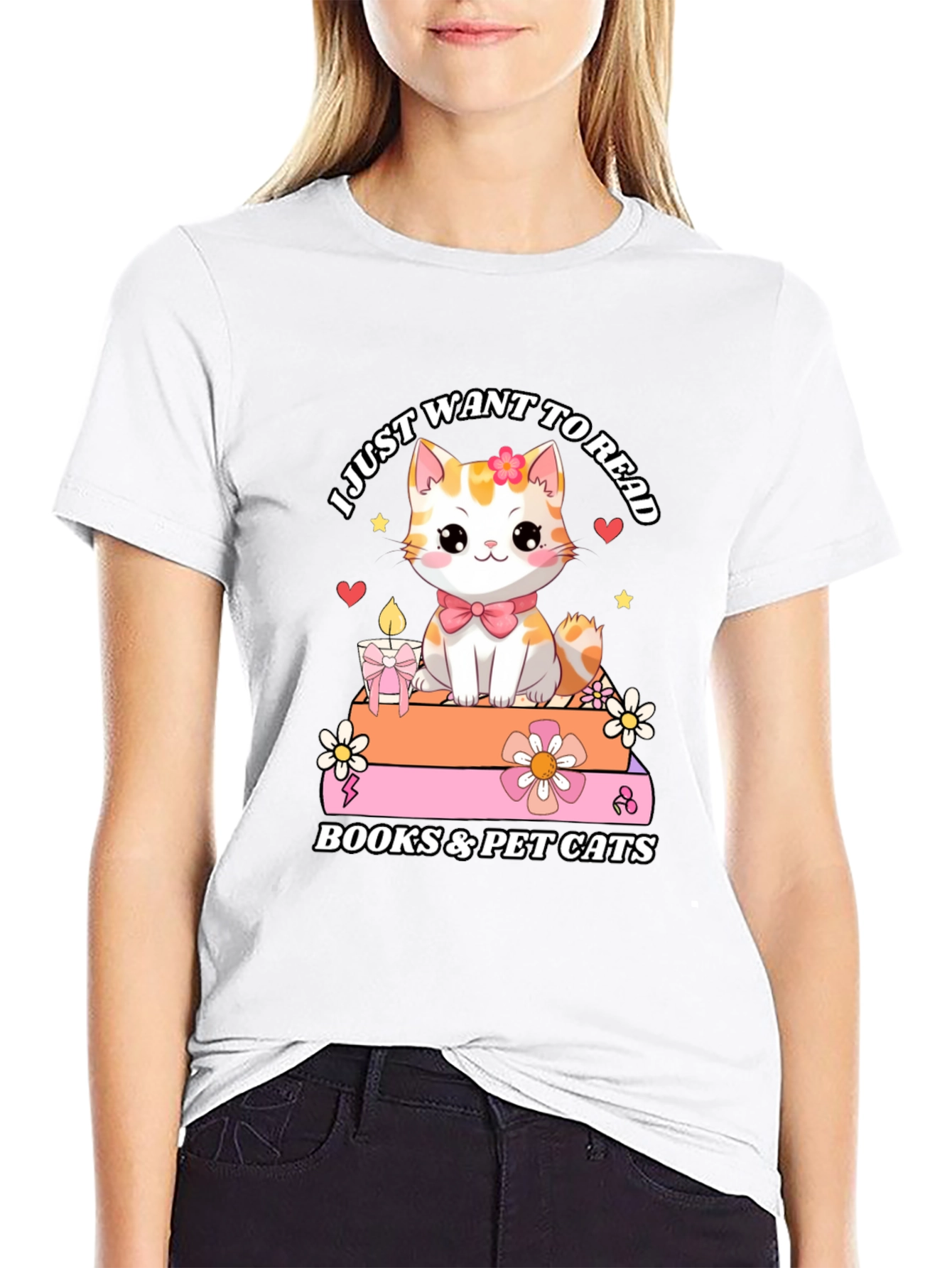 Cute Cat Books & Pet Cats T-Shirt