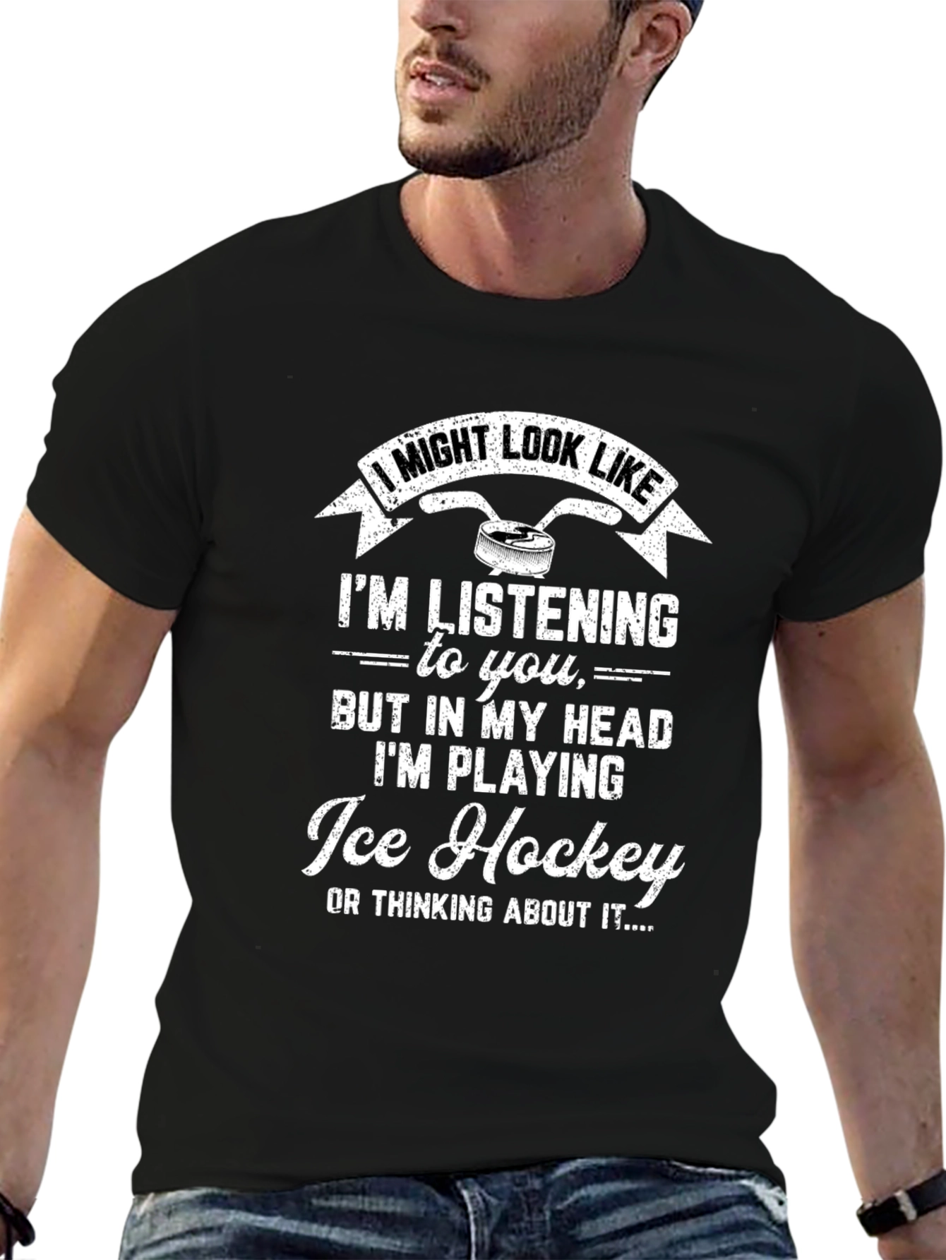 Ice Hockey Player T-Shirt - Funny Novelty Tee