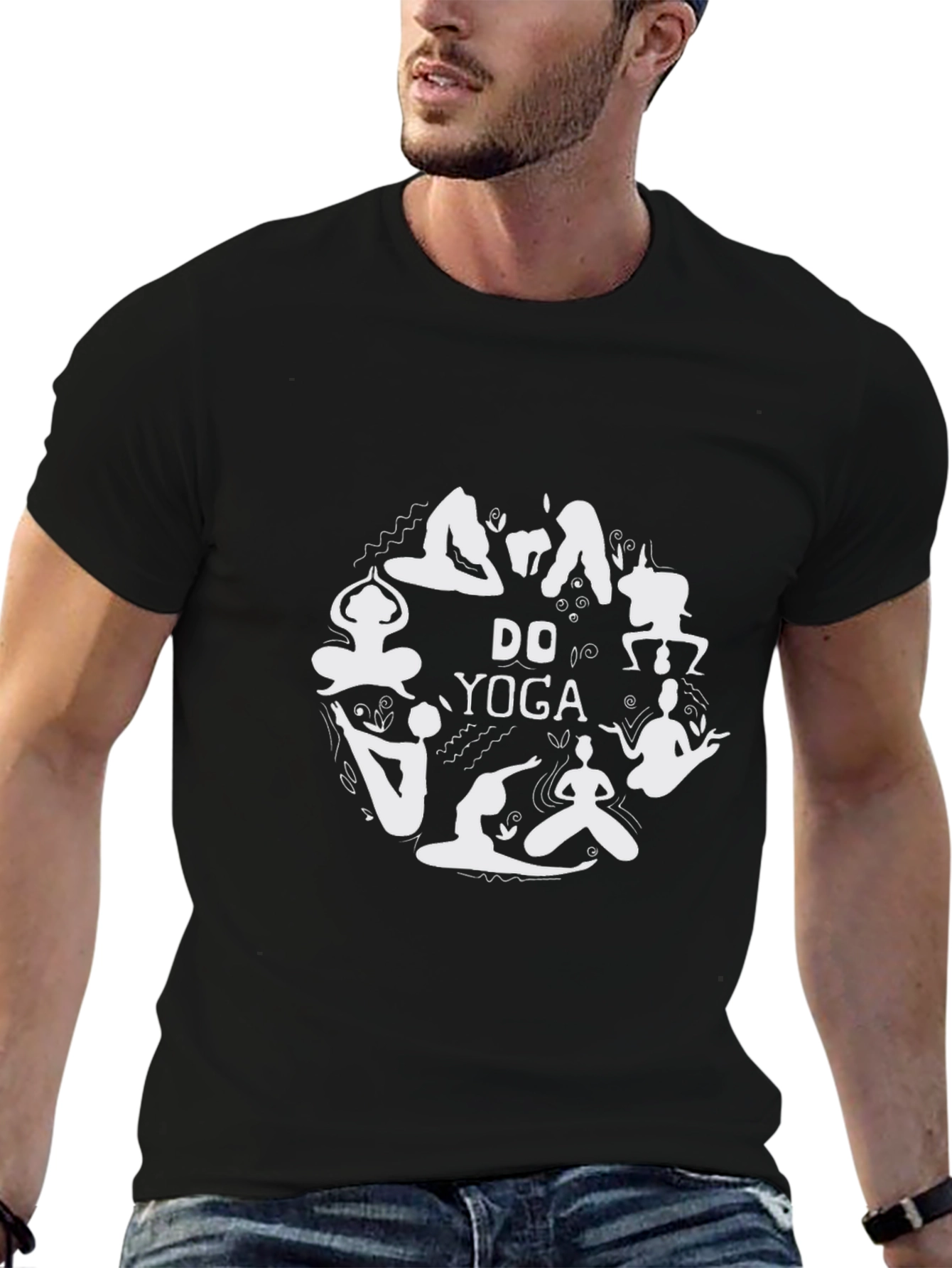 Do Yoga Black Graphic Tee - Mens Crew Neck