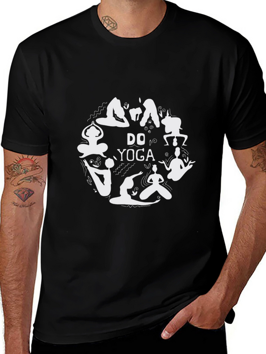 Do Yoga Black Graphic Tee - Mens Crew Neck