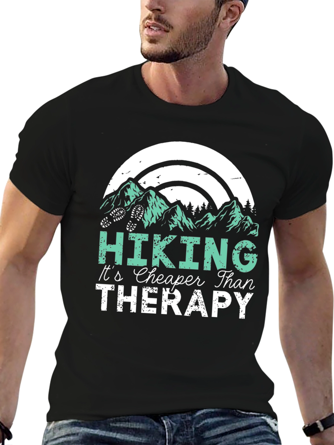 Hiking Cheaper Than Therapy Graphic T-Shirt