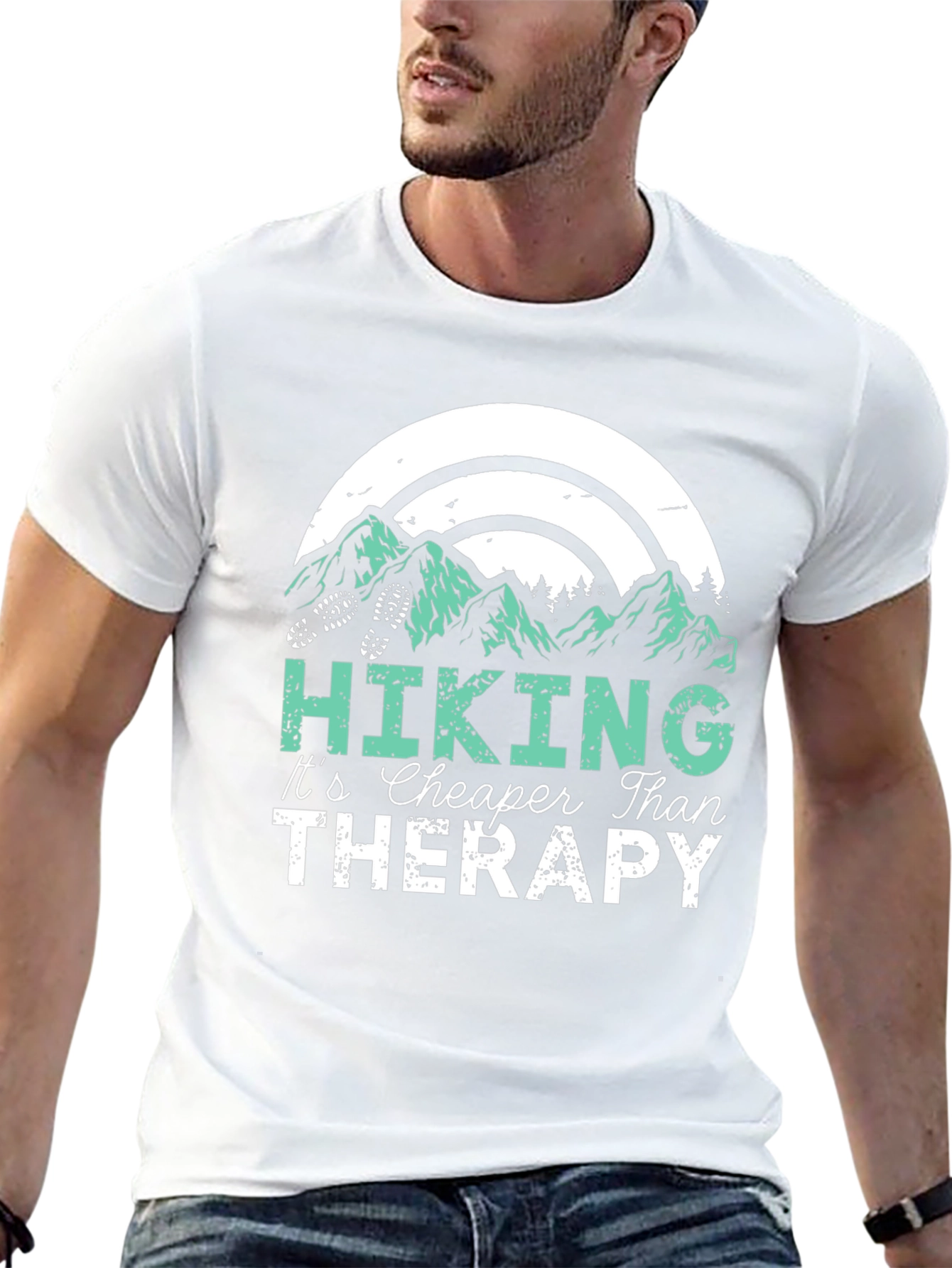 Hiking Cheaper Than Therapy Graphic T-Shirt