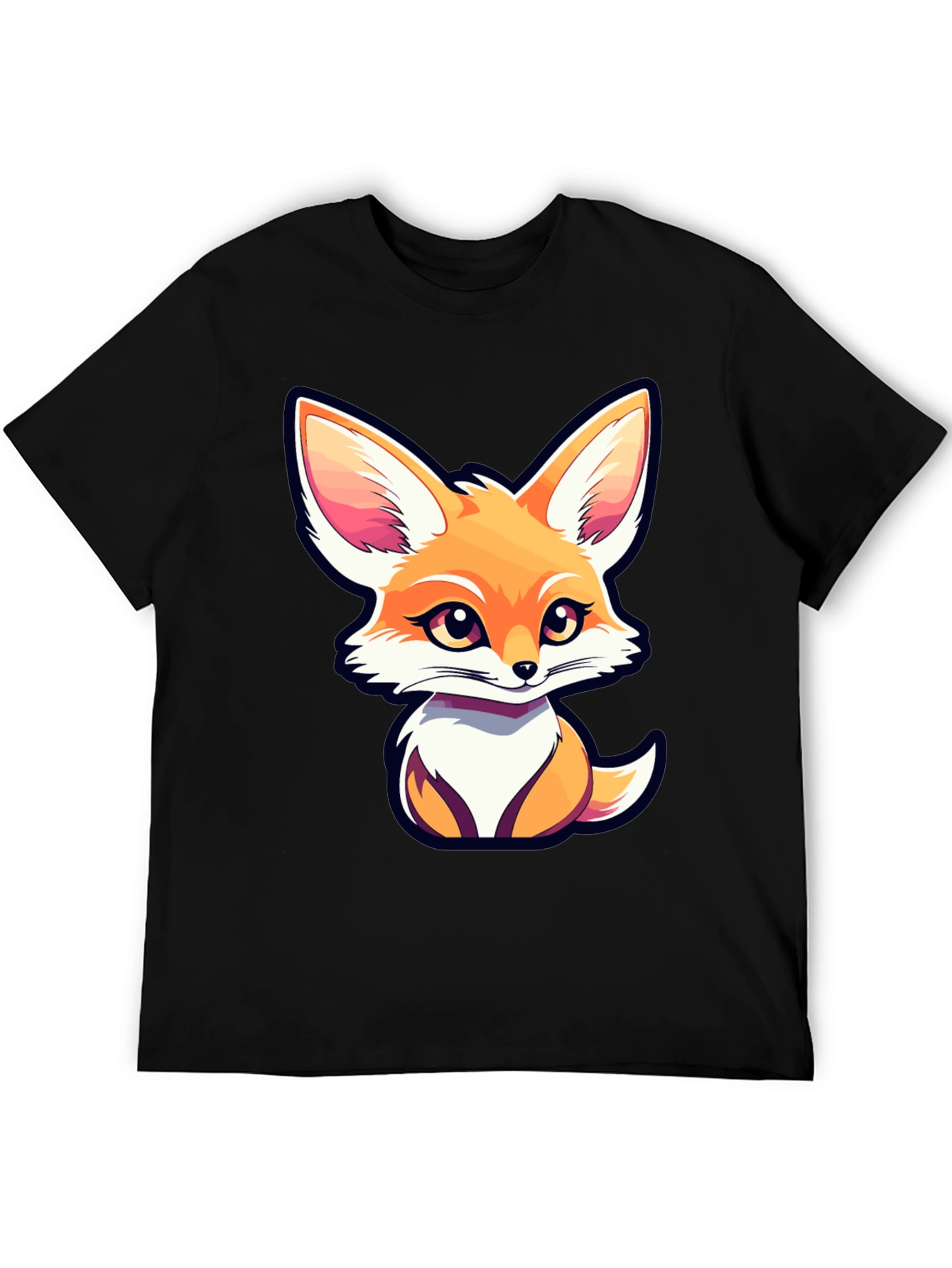Cute Fox Graphic Tee - Unisex Black T-Shirt