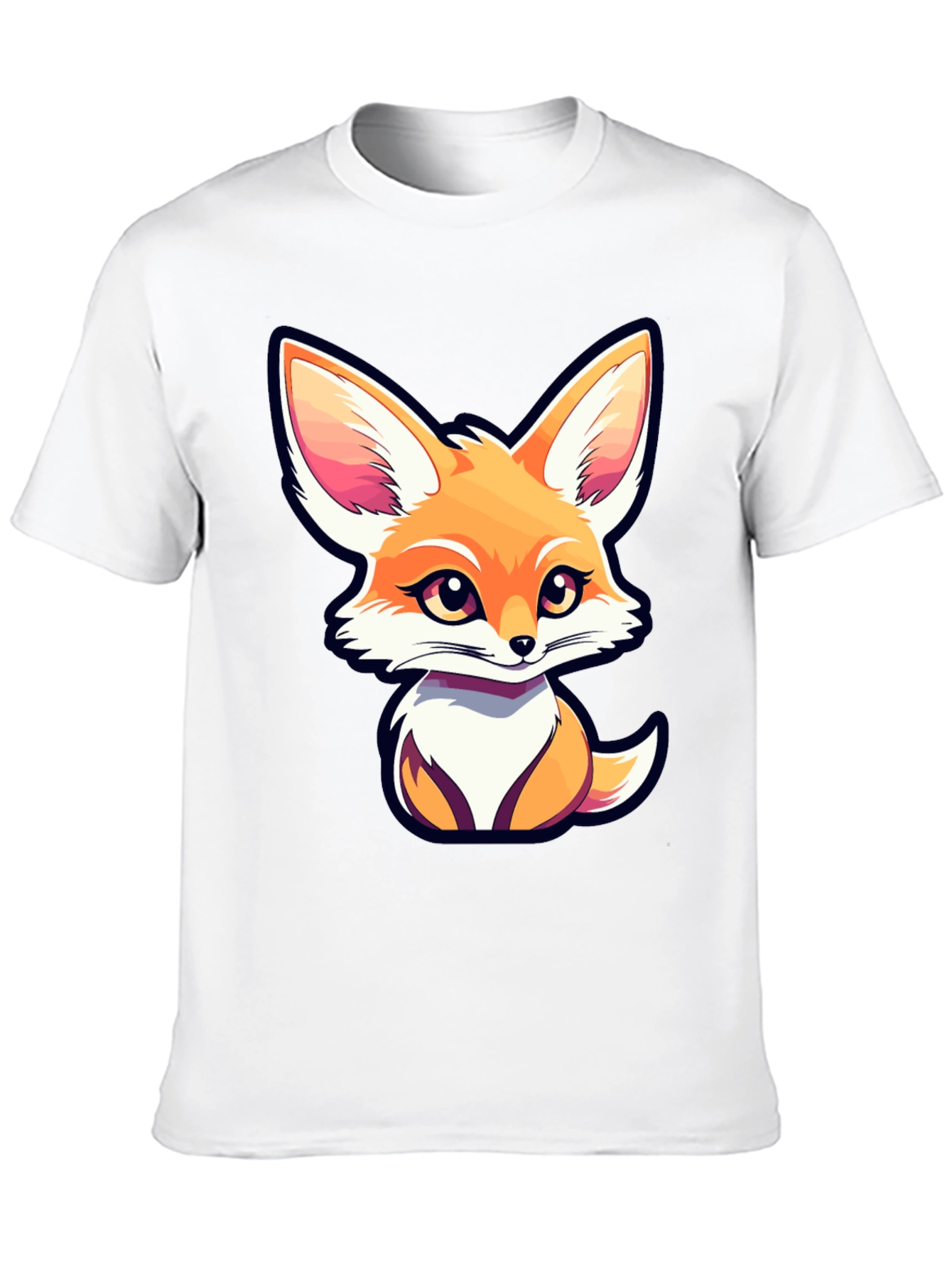 Cute Fox Graphic Tee - Unisex Black T-Shirt