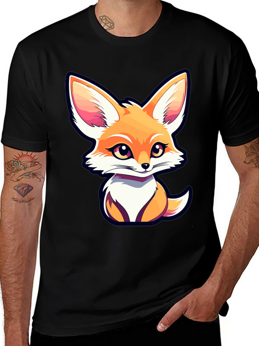 Cute Fox Graphic Tee - Unisex Black T-Shirt
