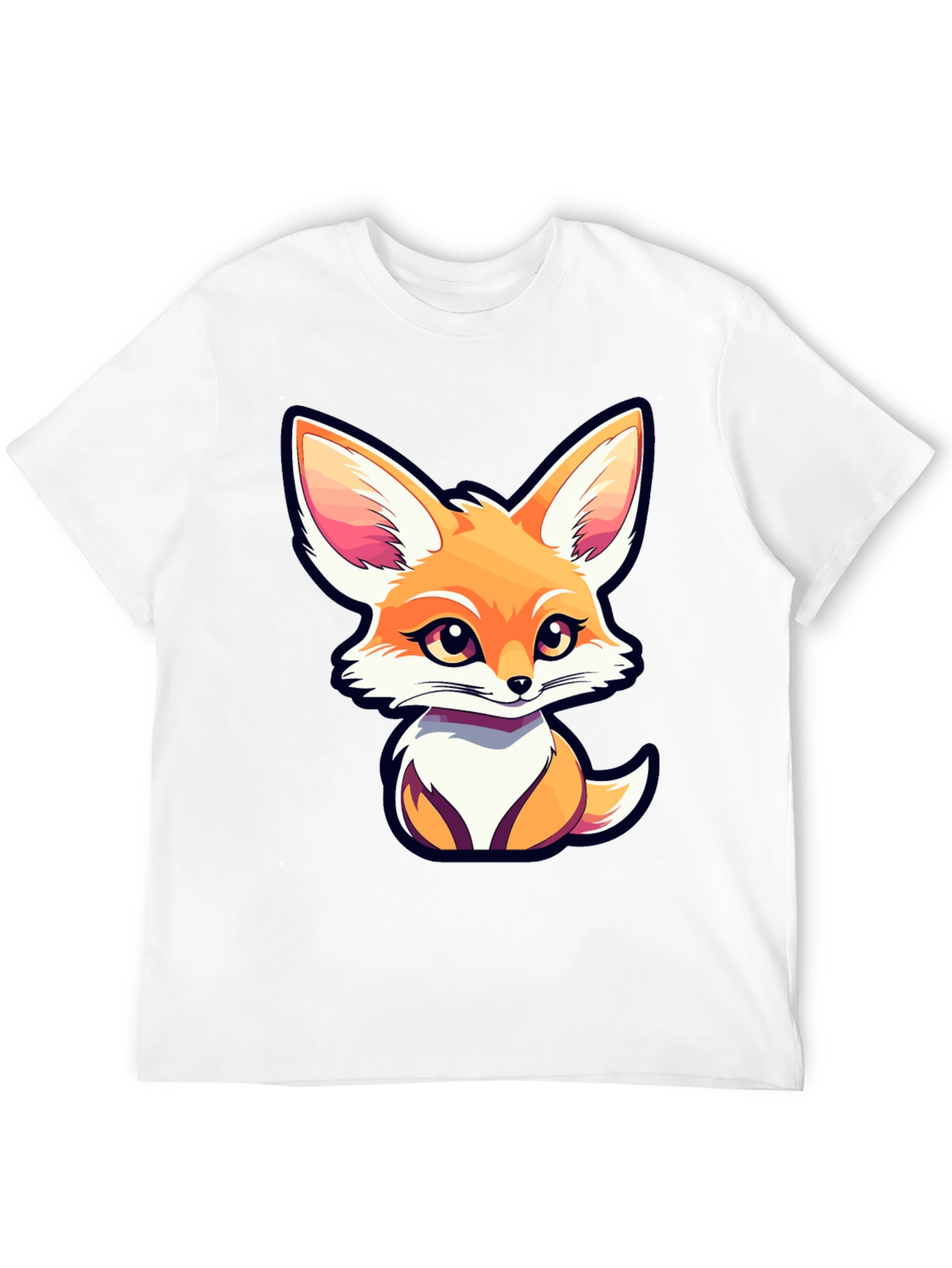 Cute Fox Graphic Tee - Unisex Black T-Shirt