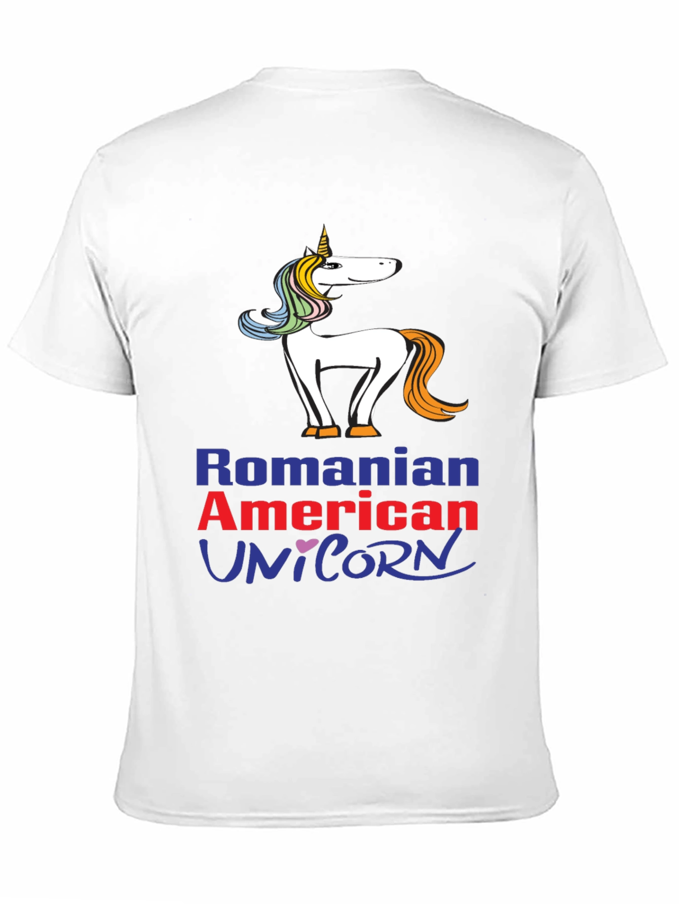 Romanian American Unicorn Graphic T-Shirt