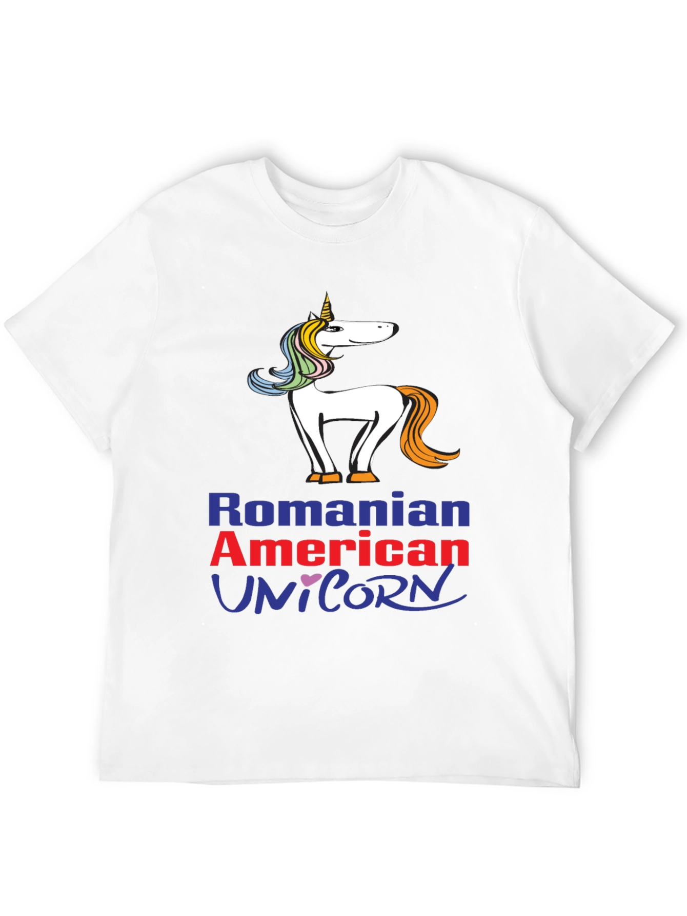 Romanian American Unicorn Graphic T-Shirt