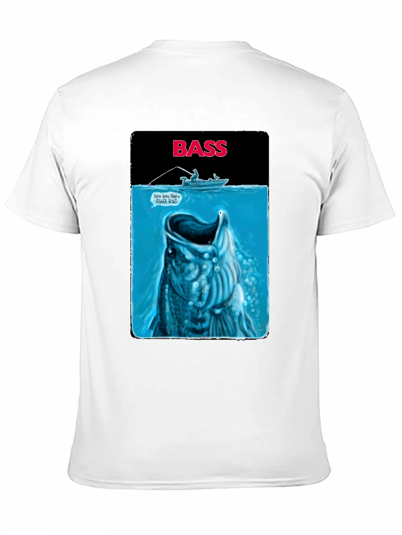 Bass Fishing Graphic T-Shirt - Jaws Parody