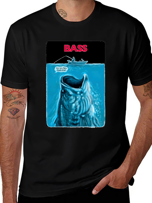Bass Fishing Graphic T-Shirt - Jaws Parody