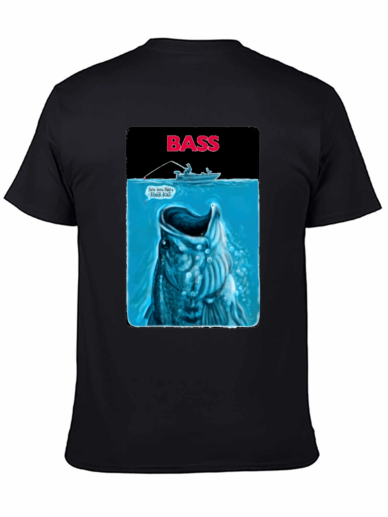 Bass Fishing Graphic T-Shirt - Jaws Parody