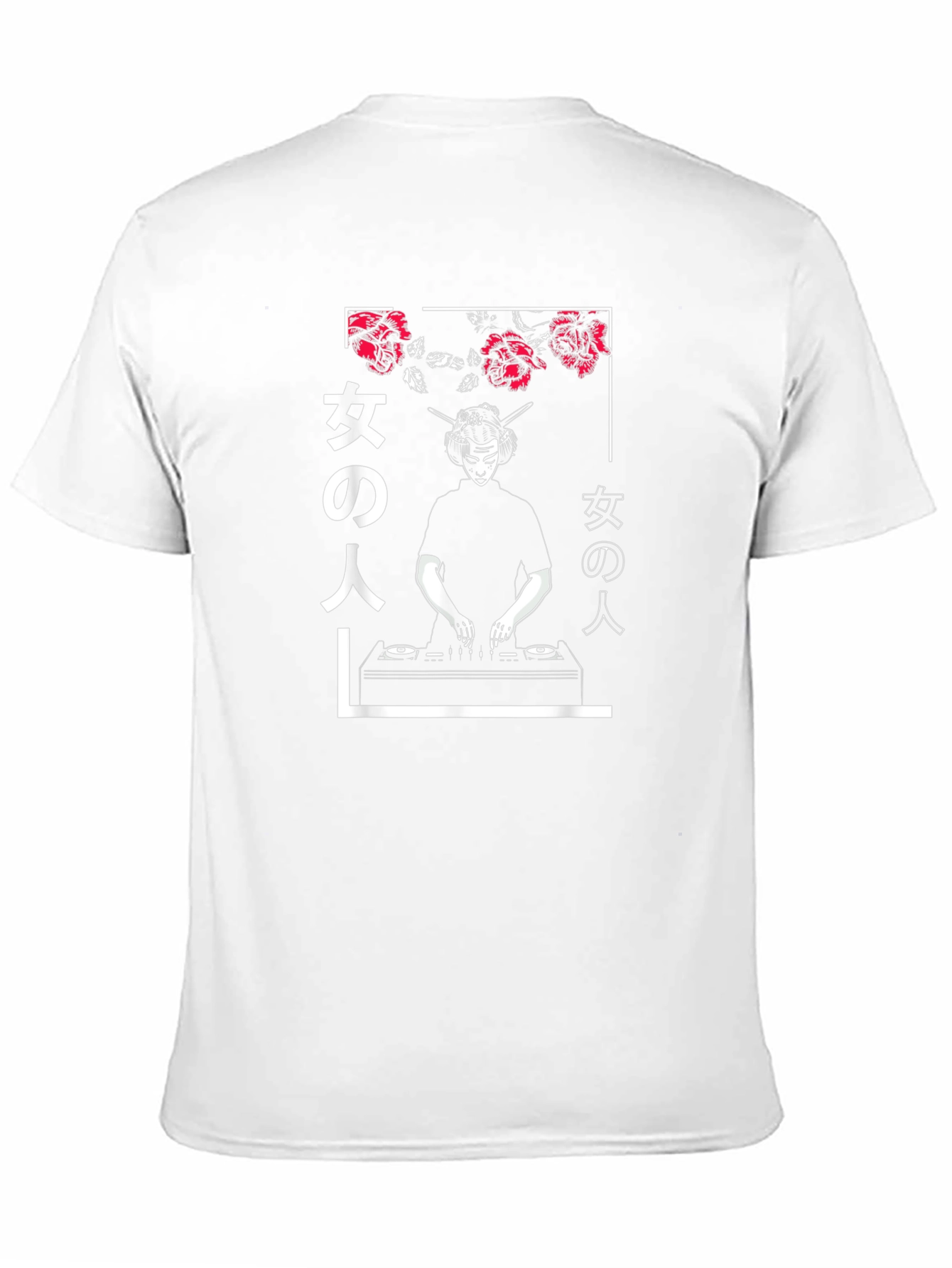 Japanese Geisha DJ Graphic Black T-Shirt