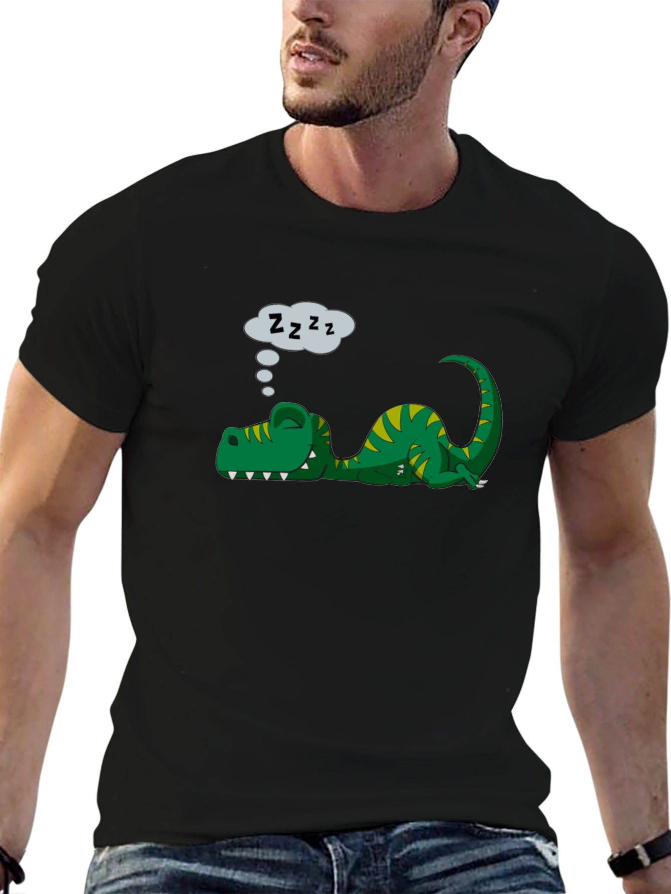 Sleeping Dinosaur T-Shirt - Funny Dino Tee