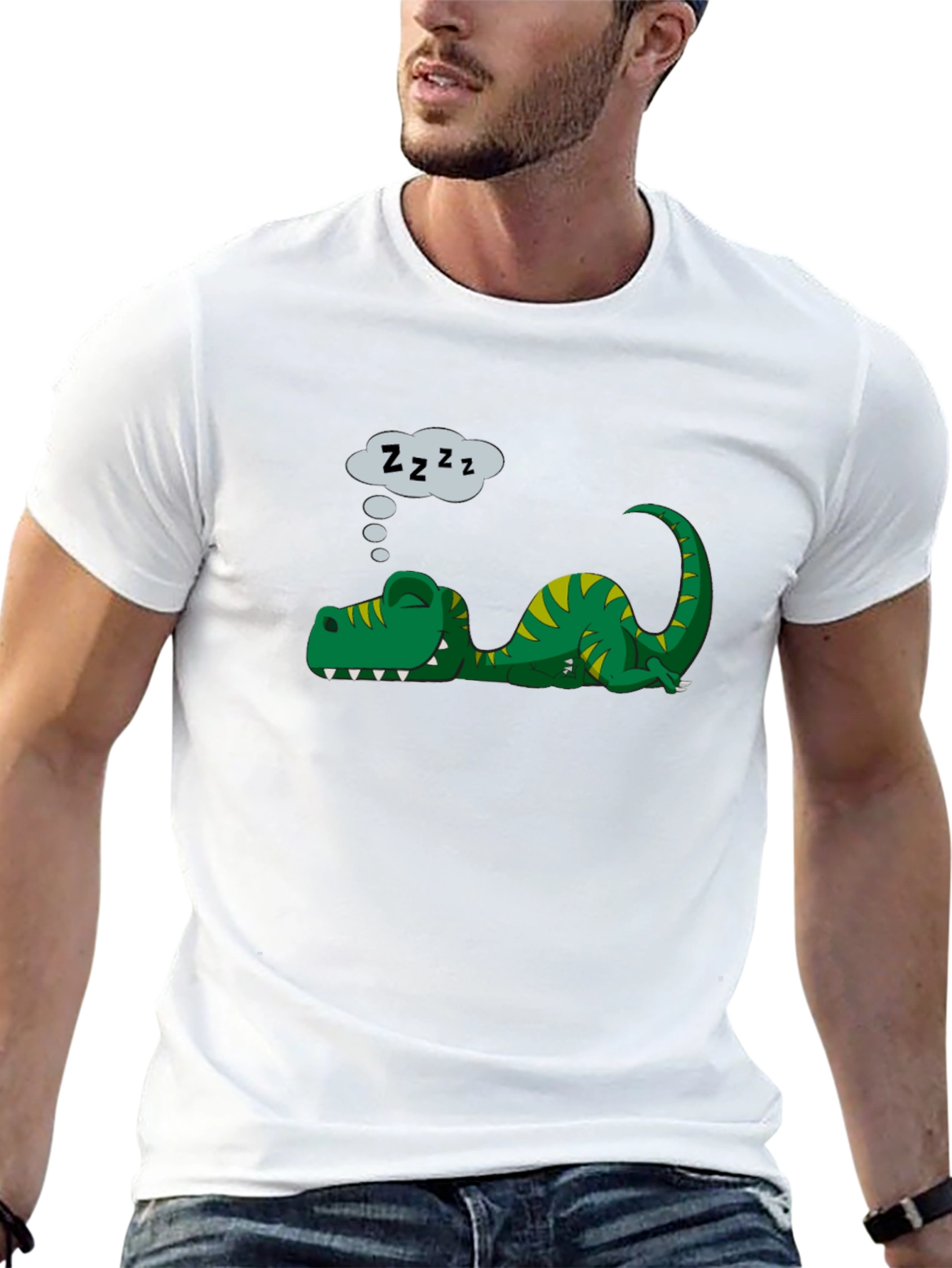 Sleeping Dinosaur T-Shirt - Funny Dino Tee