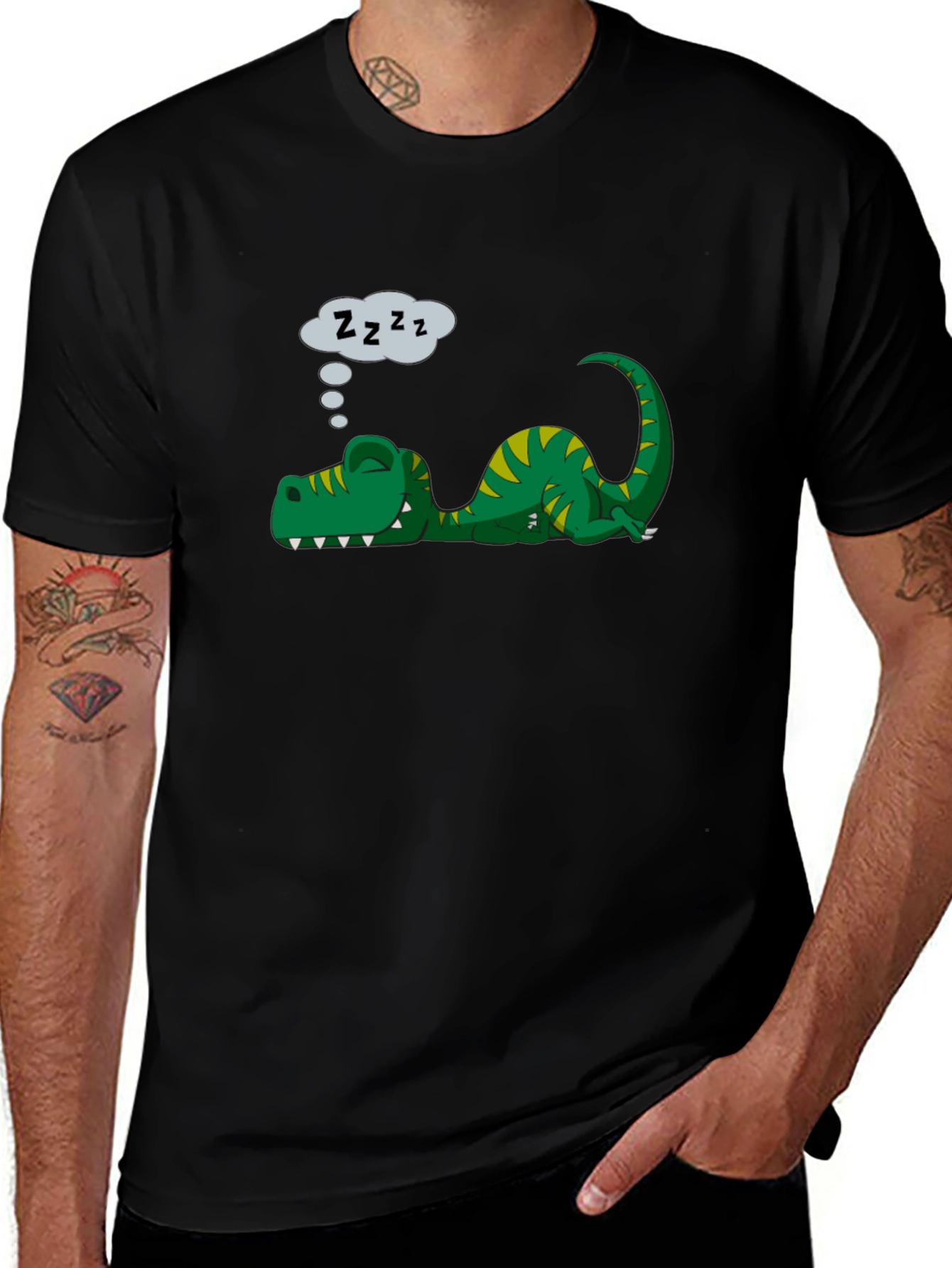 Sleeping Dinosaur T-Shirt - Funny Dino Tee