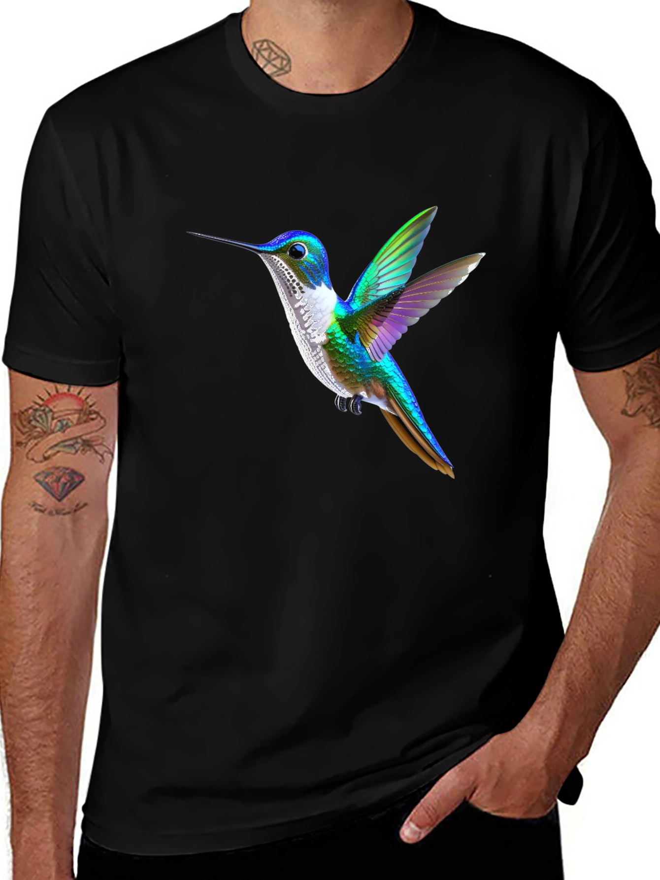 Hummingbird Graphic Tee - Black