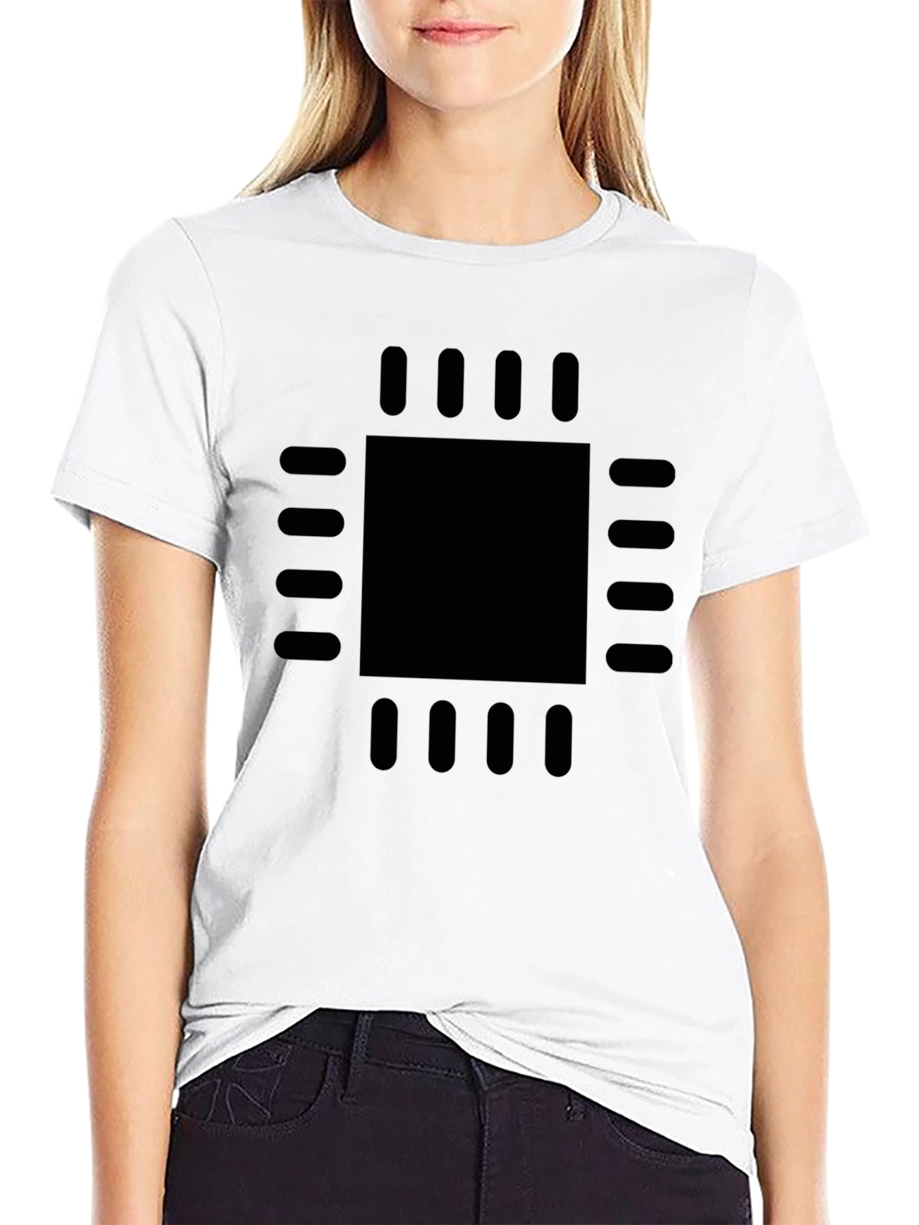 Geek Chic: Black CPU Processor Graphic Tee