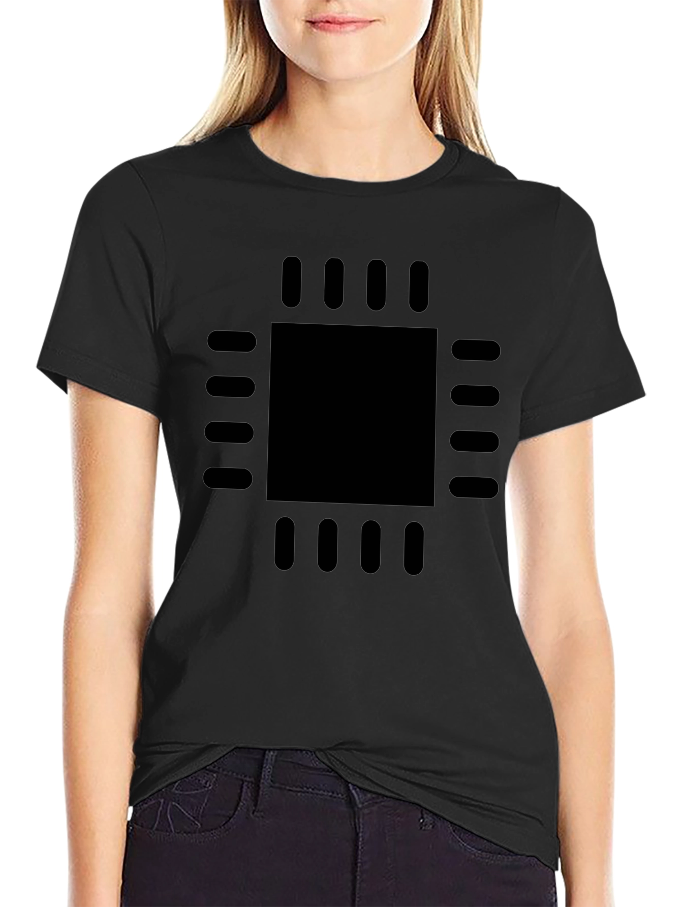 Geek Chic: Black CPU Processor Graphic Tee