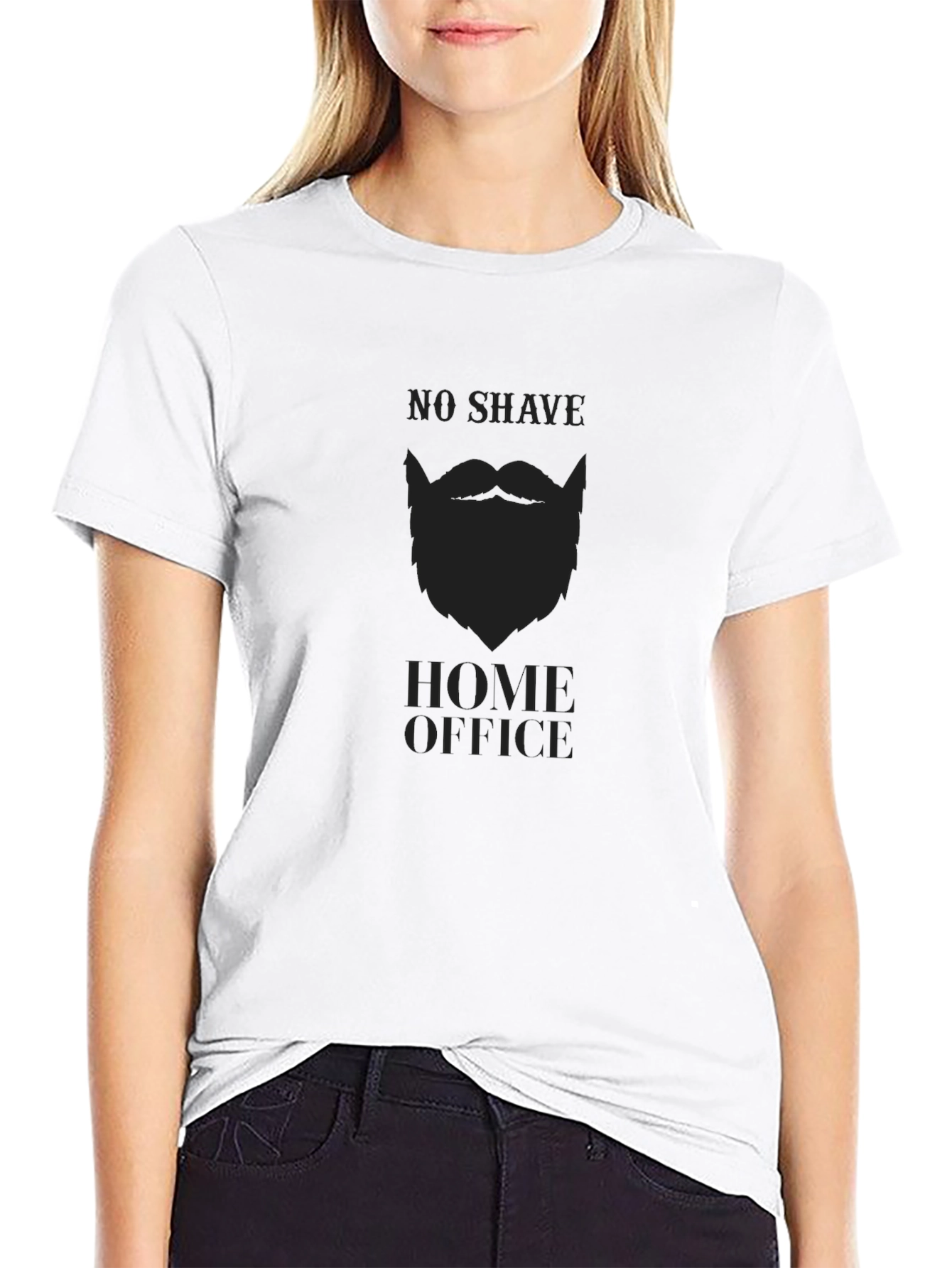 No Shave Home Office Black T-Shirt