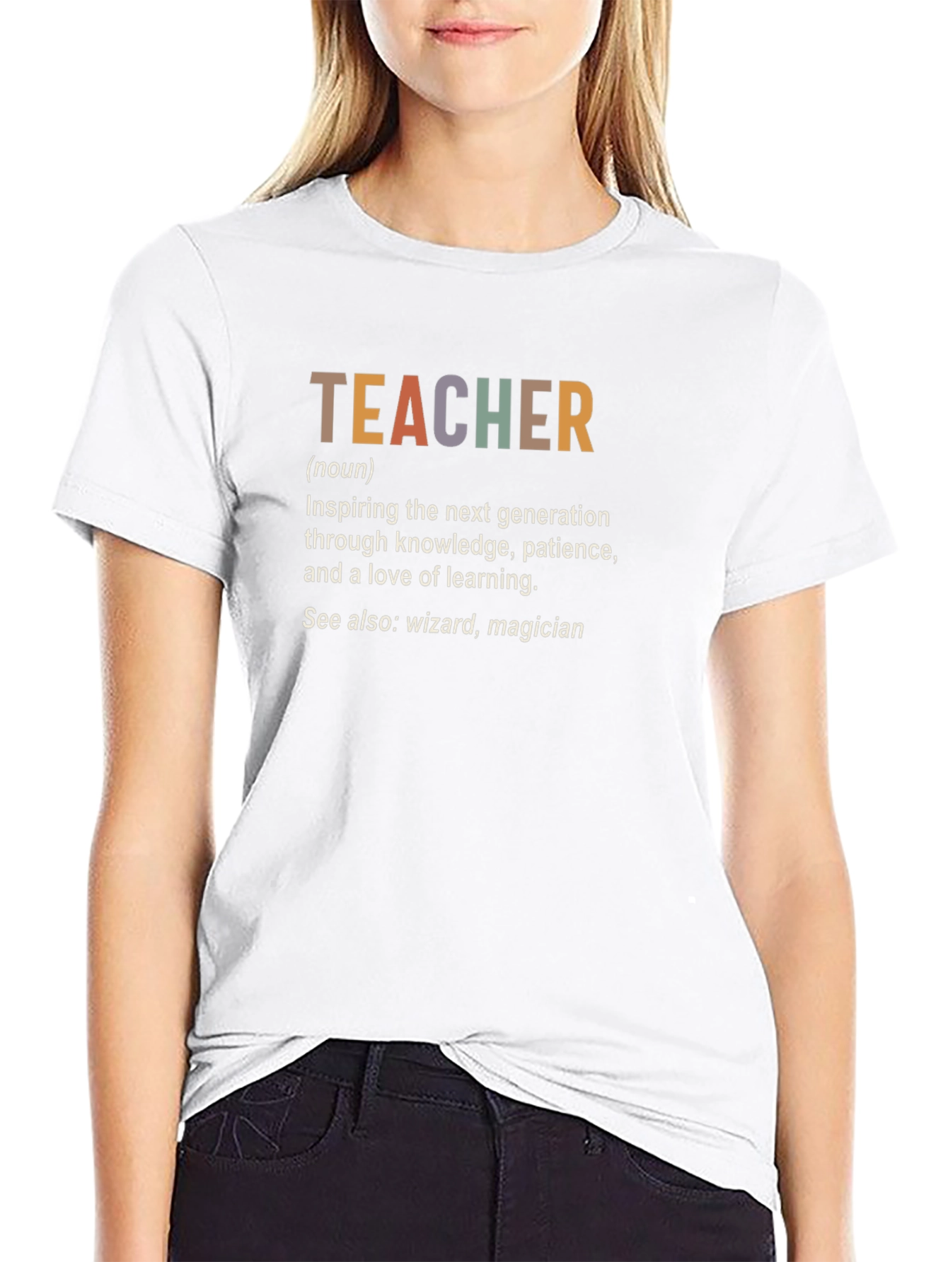 Teacher Definition Black Graphic T-Shirt