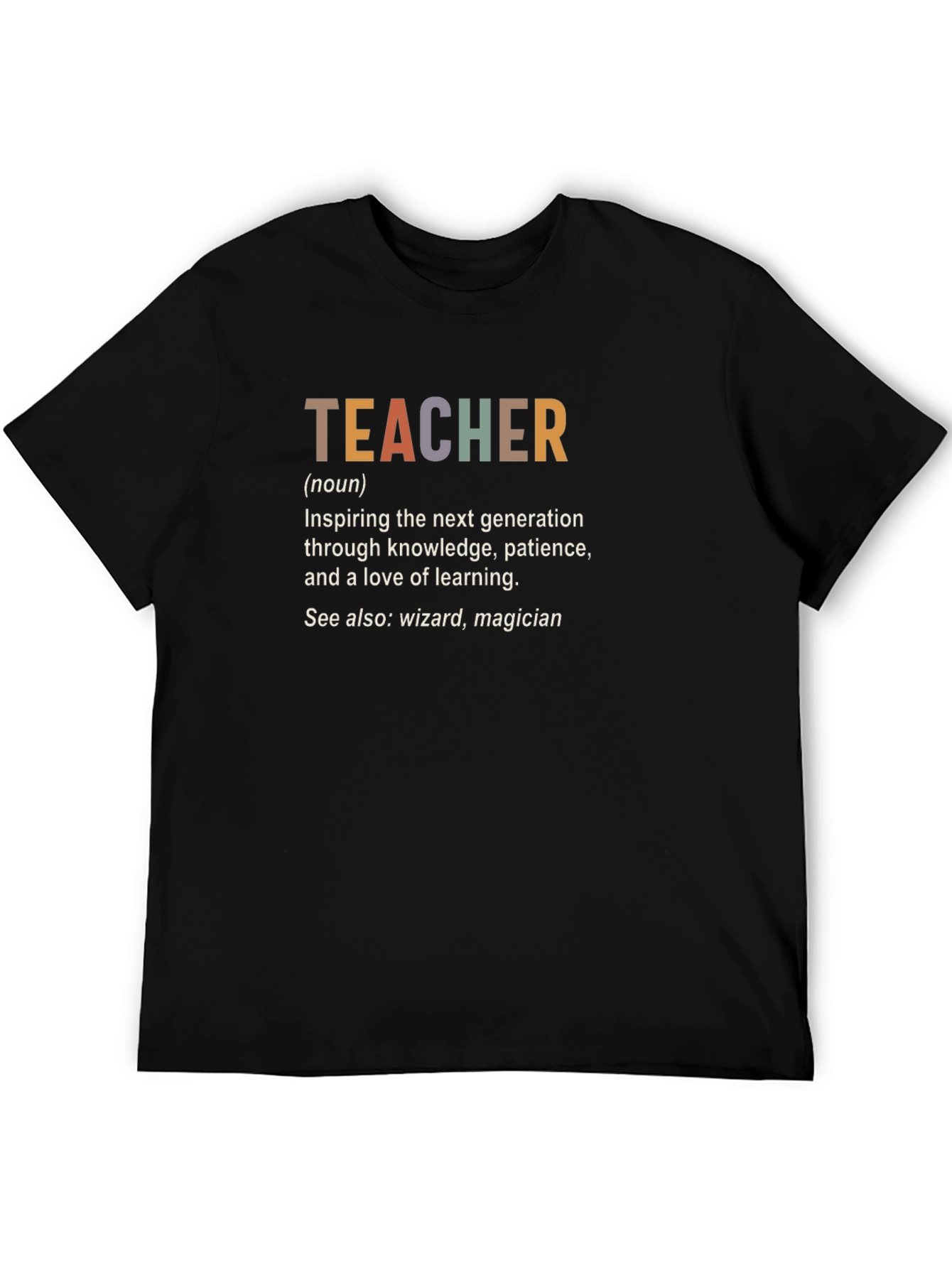 Teacher Definition Black Graphic T-Shirt