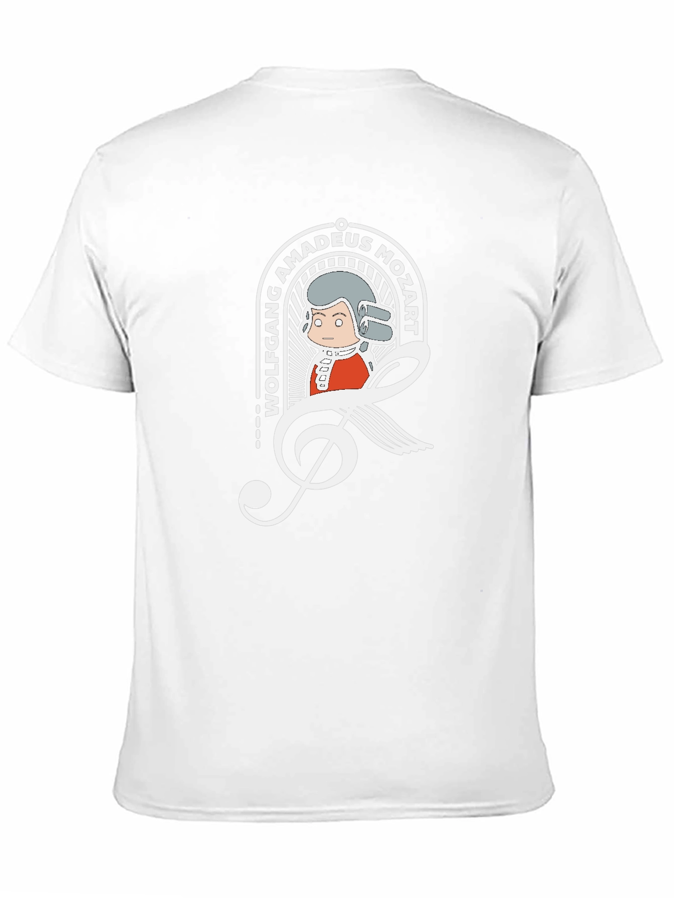 Mozart Cartoon Graphic Tee - Black Cotton Blend