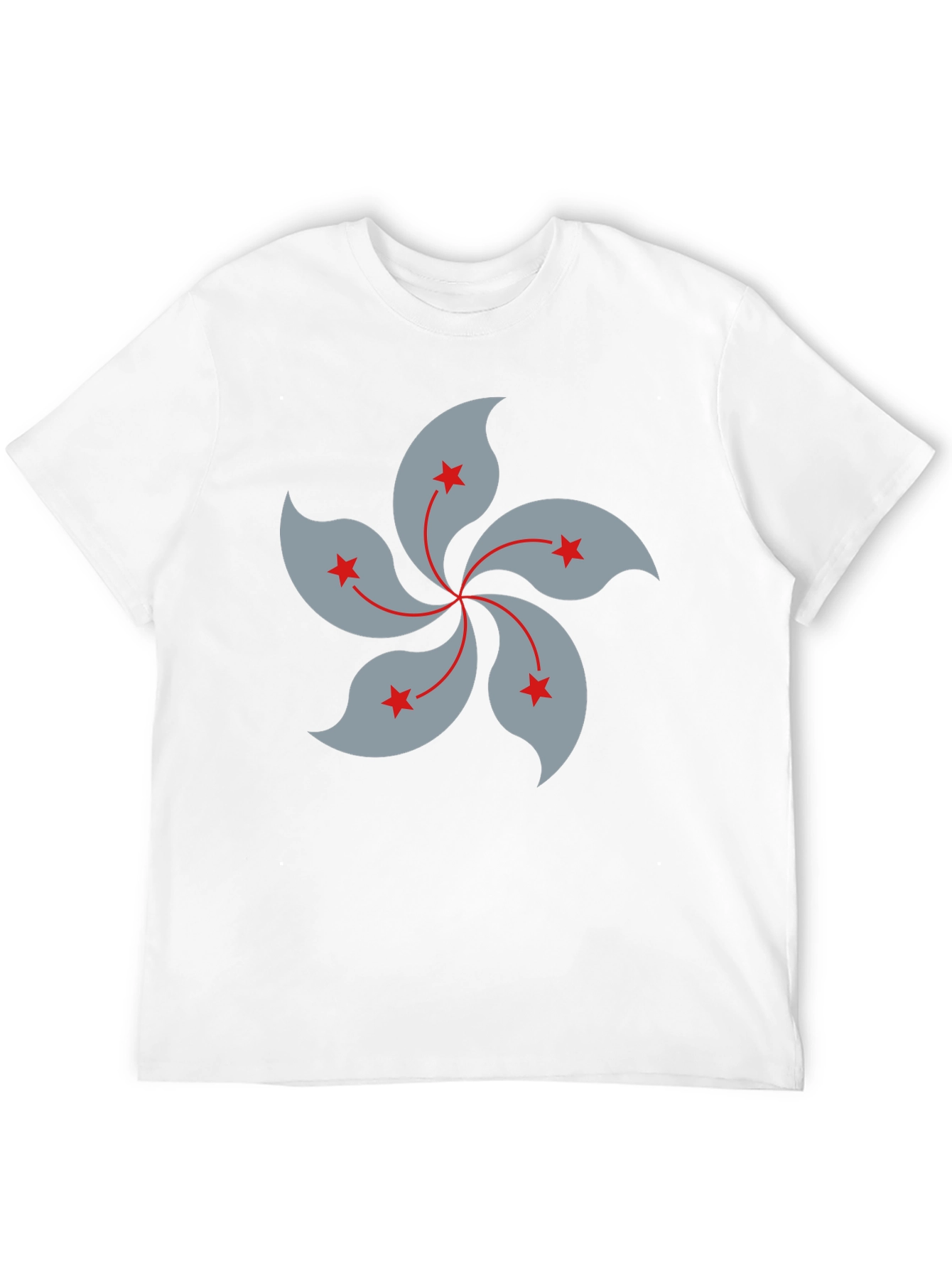 Hong Kong Flower Graphic Black T-Shirt