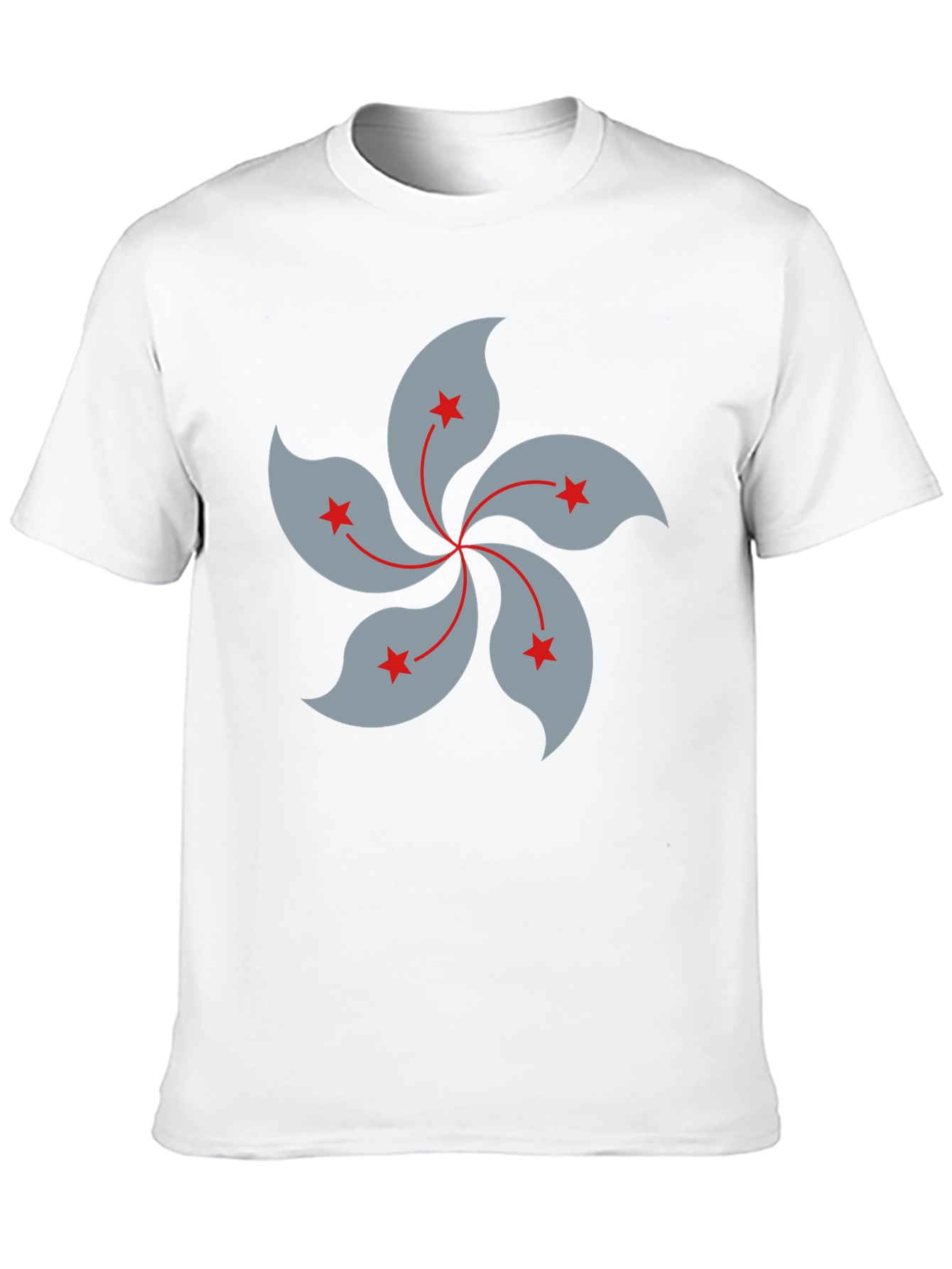 Hong Kong Flower Graphic Black T-Shirt