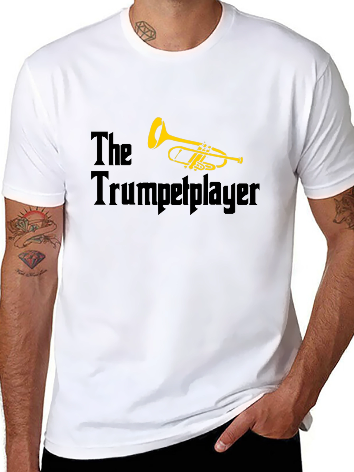 The Trumpet Player Black T-Shirt