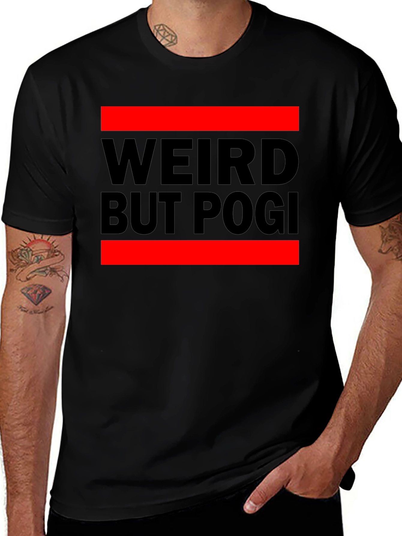 Weird But Pogi Graphic T-Shirt - Black Casual Tee