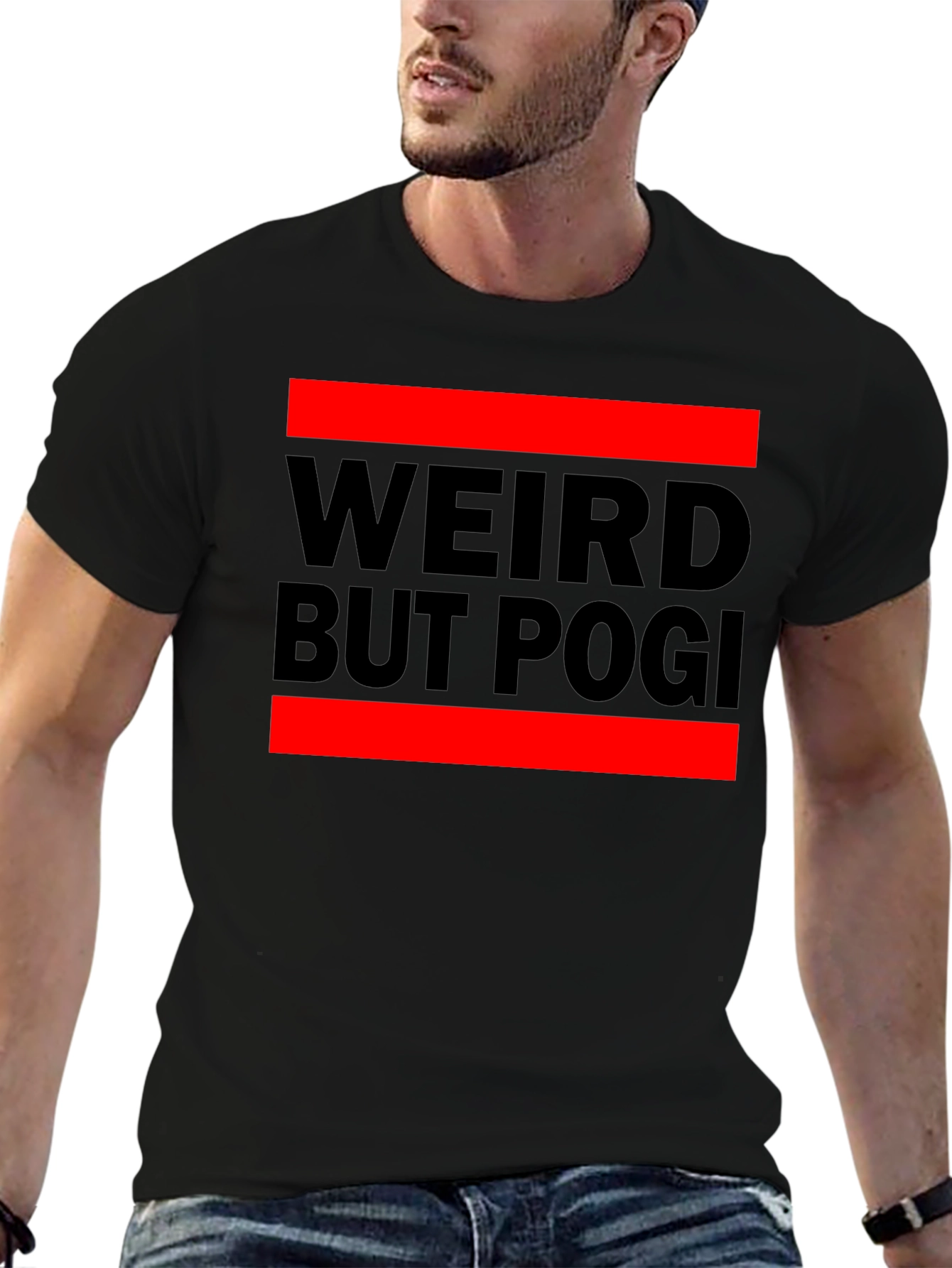 Weird But Pogi Graphic T-Shirt - Black Casual Tee