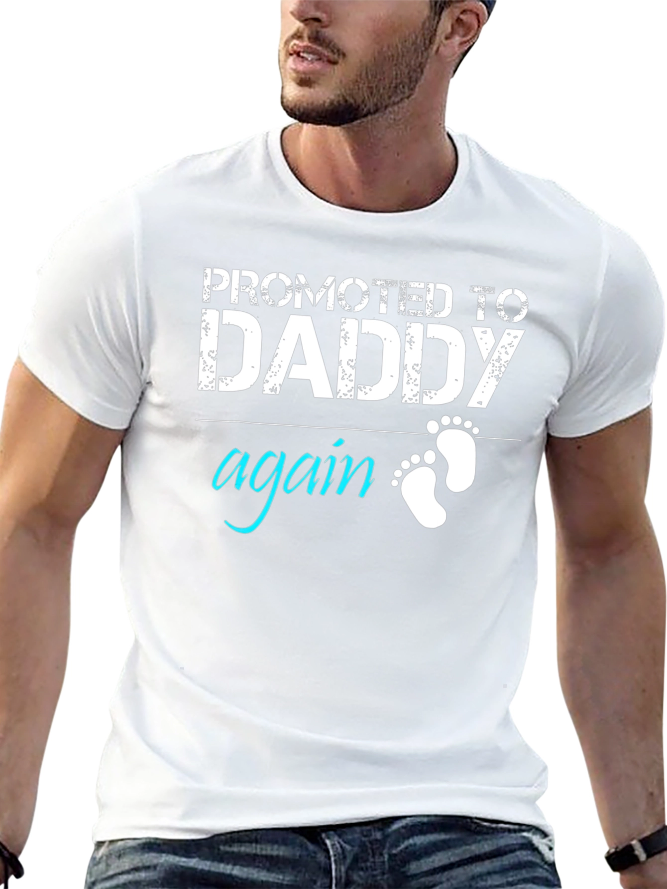 Promoted to Daddy Again Graphic Tee