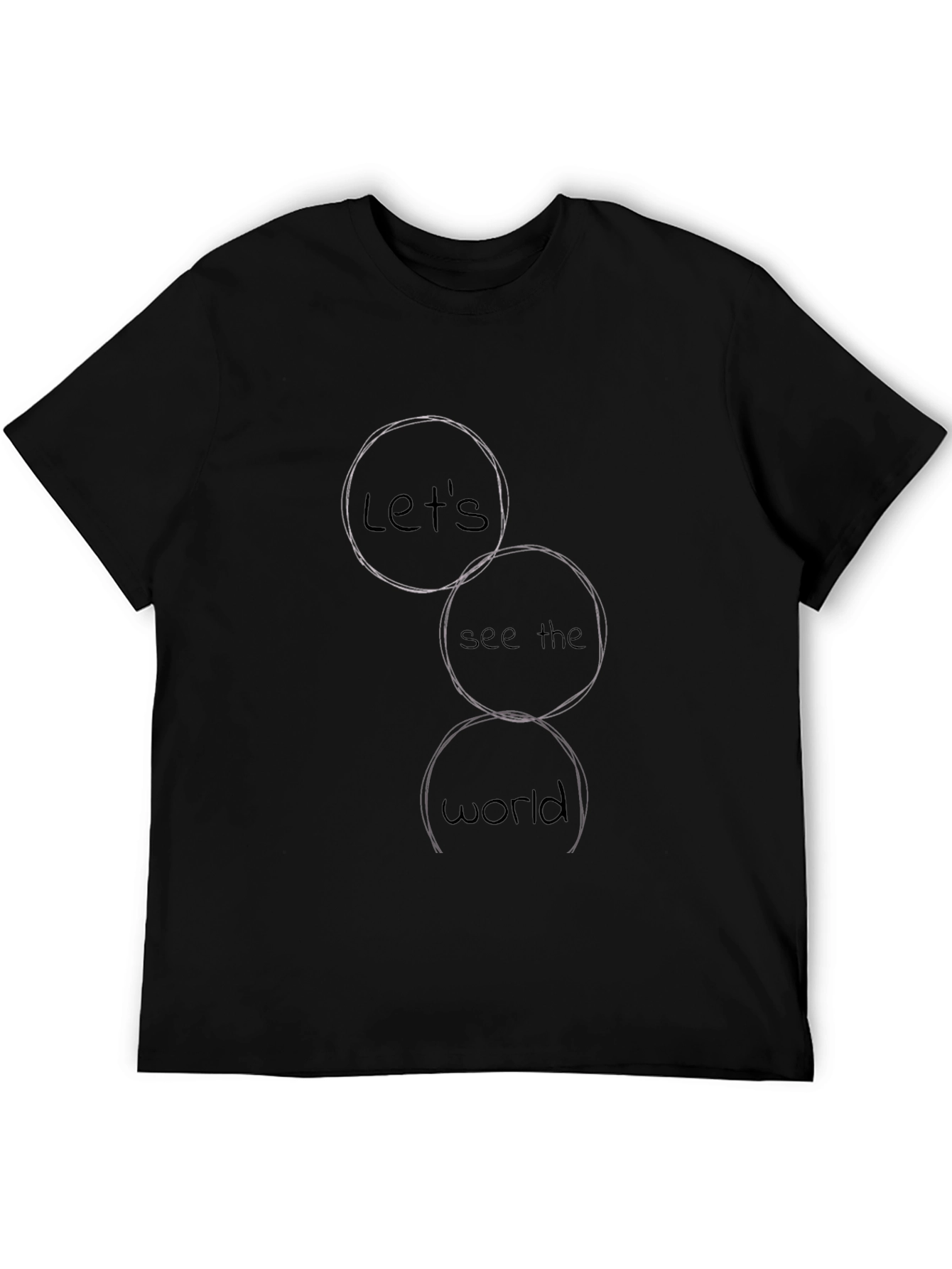 Lets See the World Graphic Tee - Black