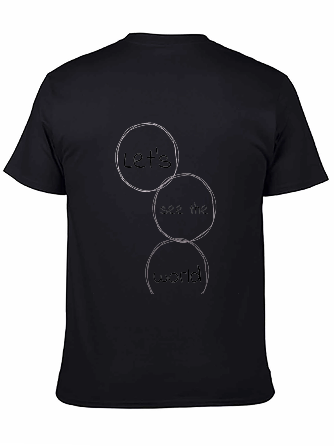 Lets See the World Graphic Tee - Black