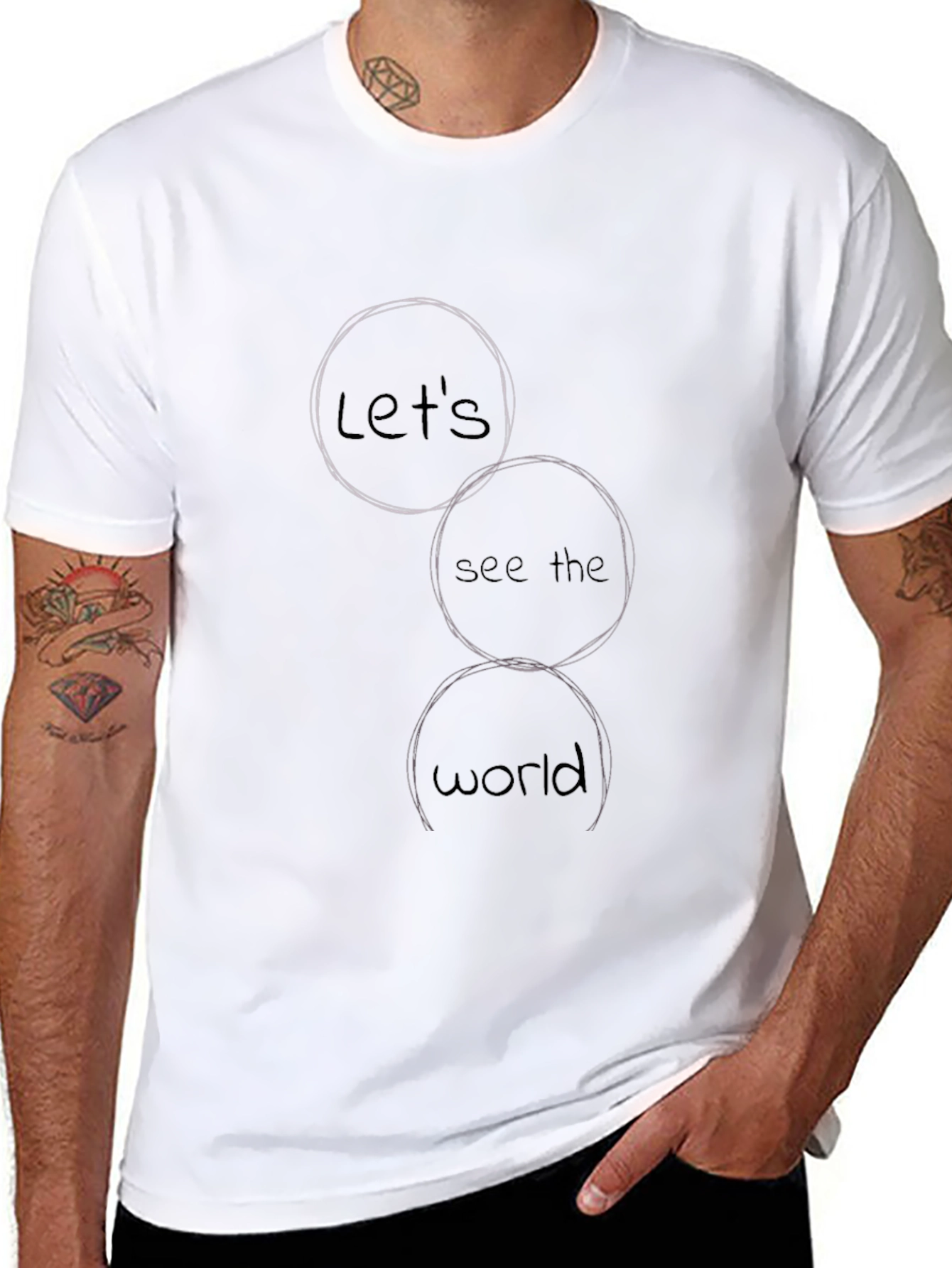 Lets See the World Graphic Tee - Black