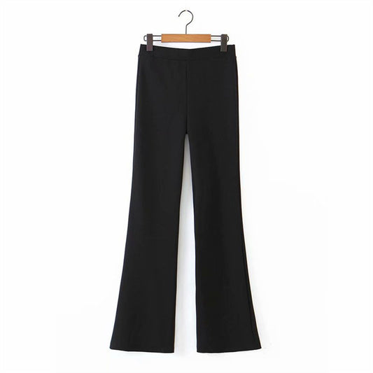 Solid color slim fit elastic high waist long style