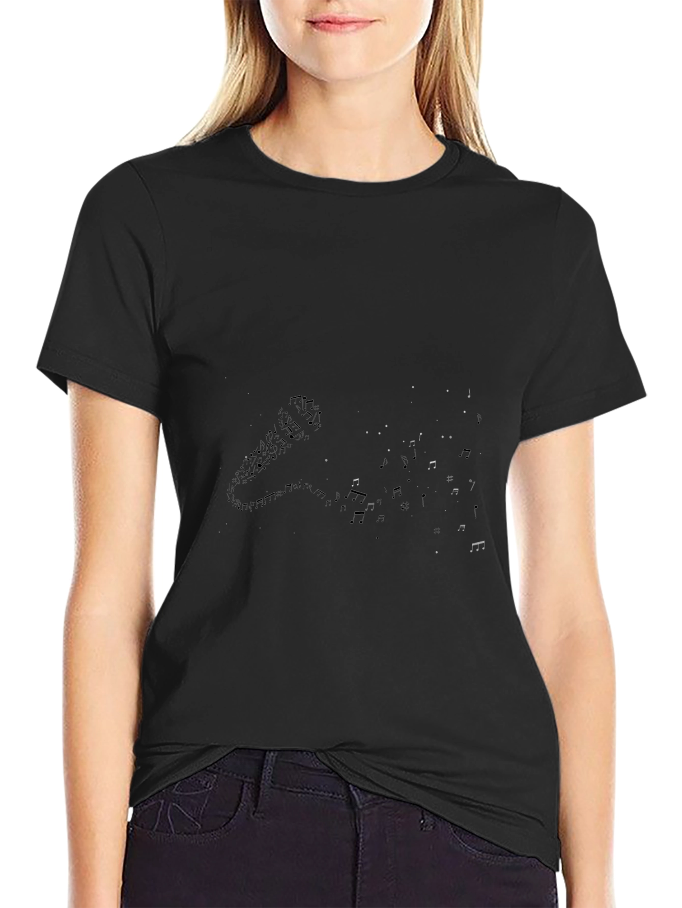 Microphone & Notes Black Graphic Tee