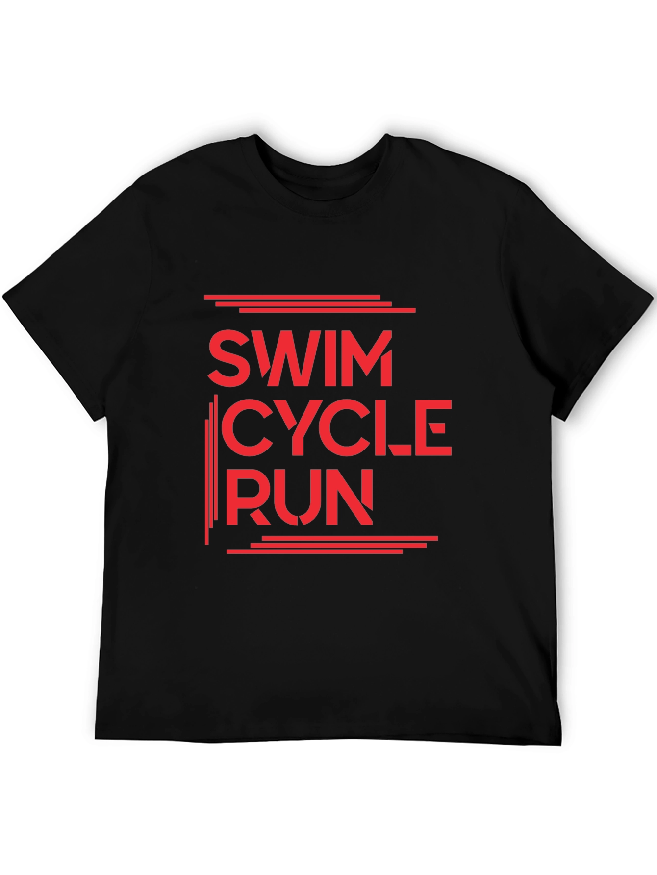 Swim Cycle Run Triathlon T-Shirt - Black