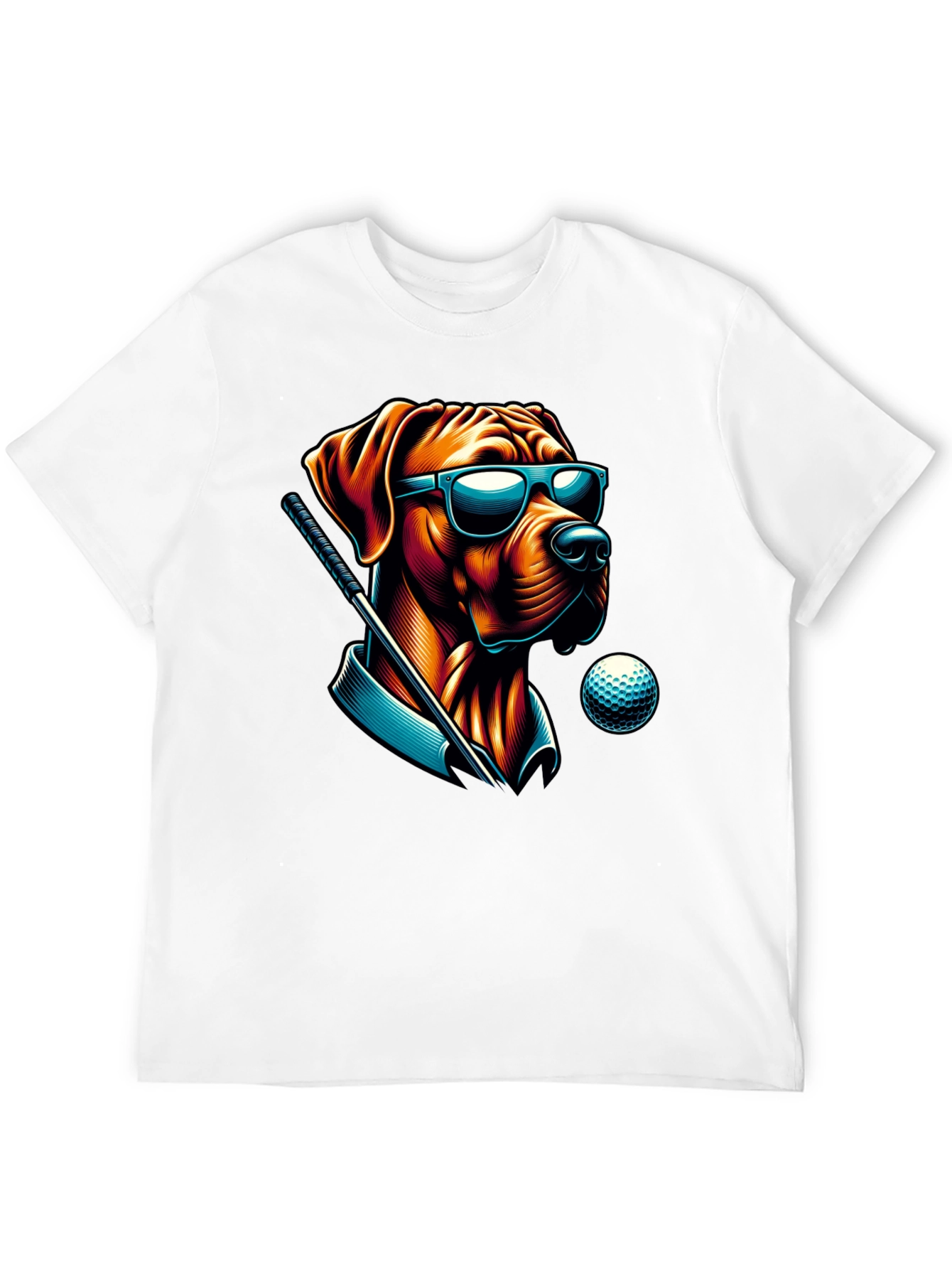 Golf Dog Sunglasses T-Shirt – Funny Dog Lover Graphic Tee Gift