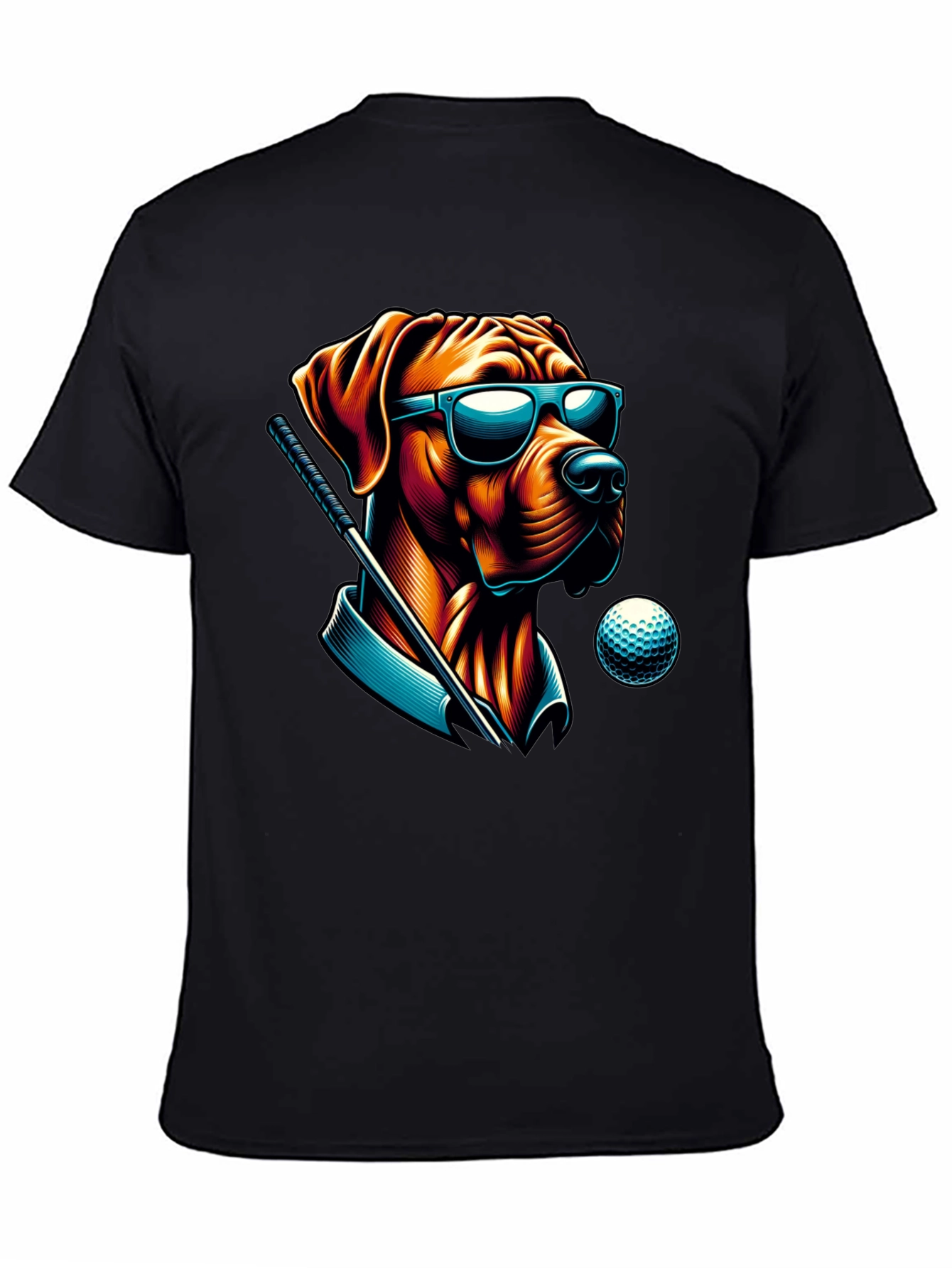 Golf Dog Sunglasses T-Shirt – Funny Dog Lover Graphic Tee Gift