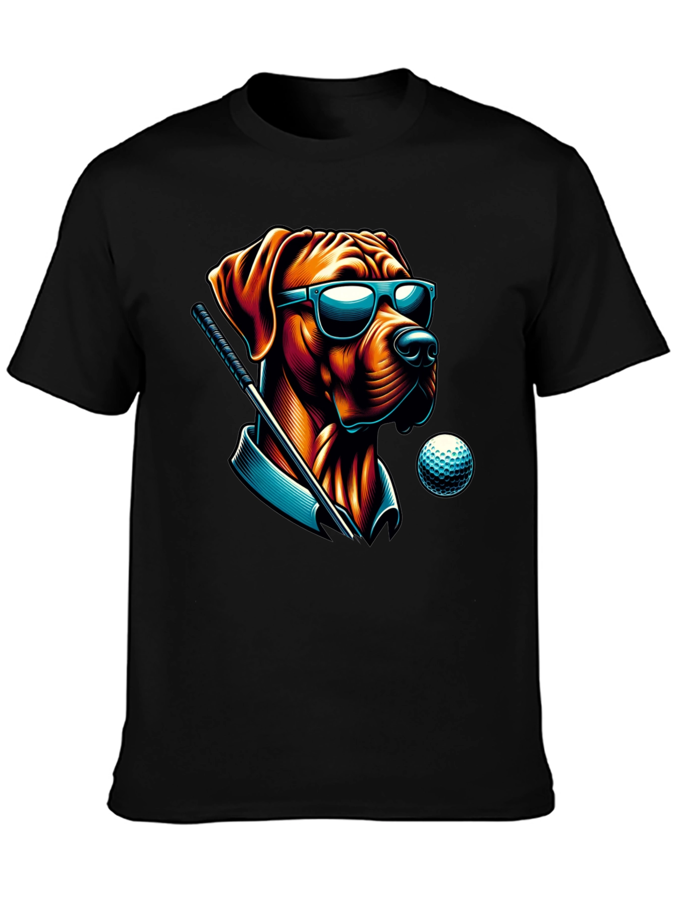 Golf Dog Sunglasses T-Shirt – Funny Dog Lover Graphic Tee Gift