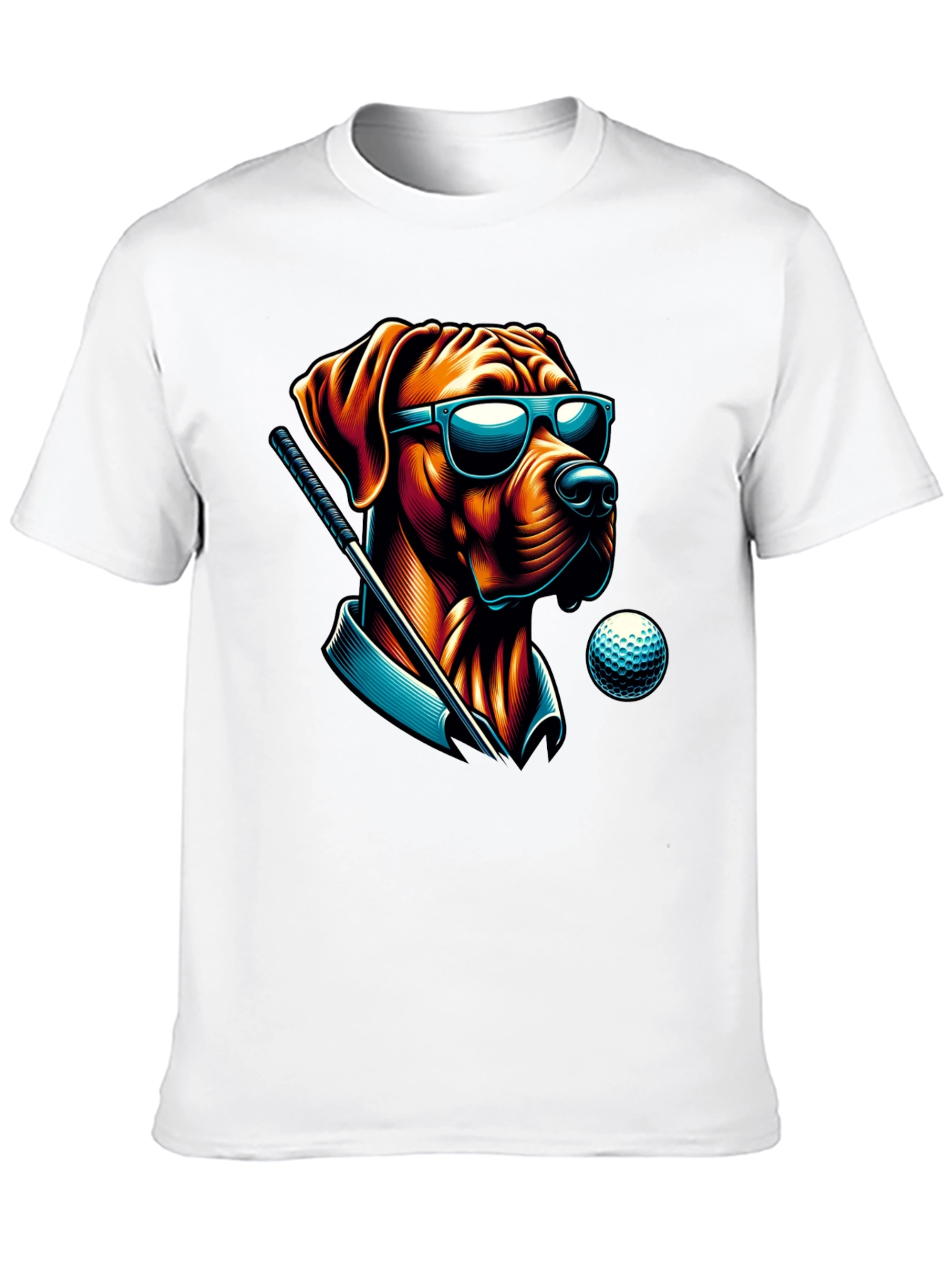 Golf Dog Sunglasses T-Shirt – Funny Dog Lover Graphic Tee Gift