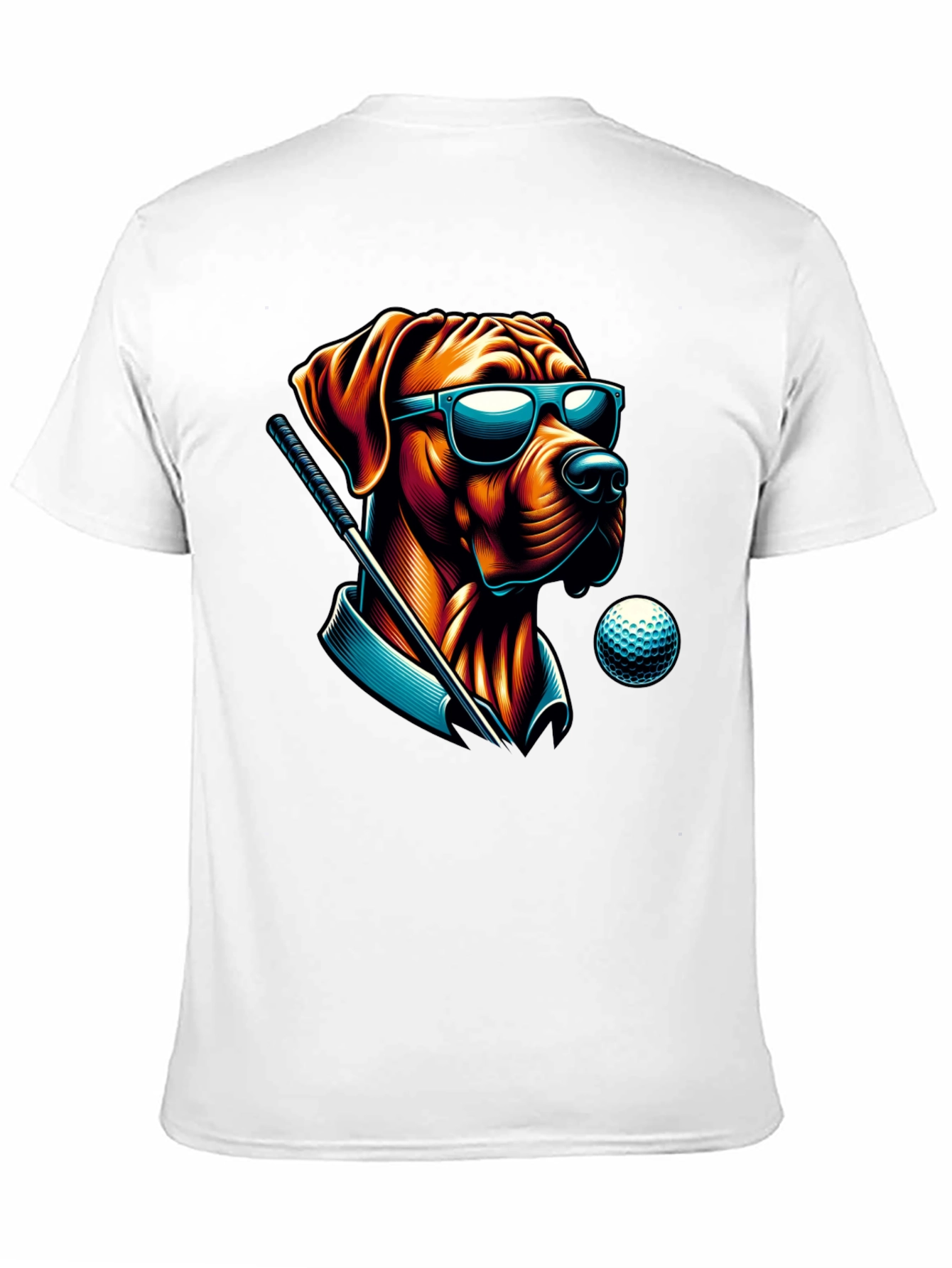 Golf Dog Sunglasses T-Shirt – Funny Dog Lover Graphic Tee Gift